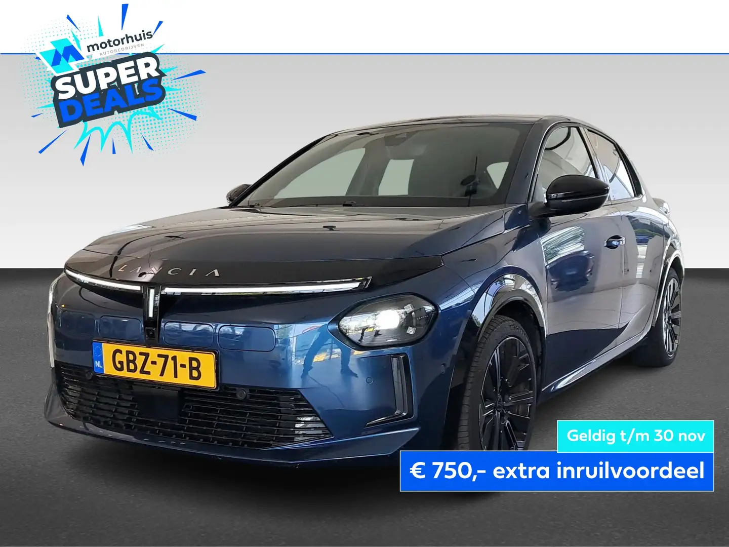 Lancia Ypsilon 100% elektrisch - 156PK - full options Blauw - 1