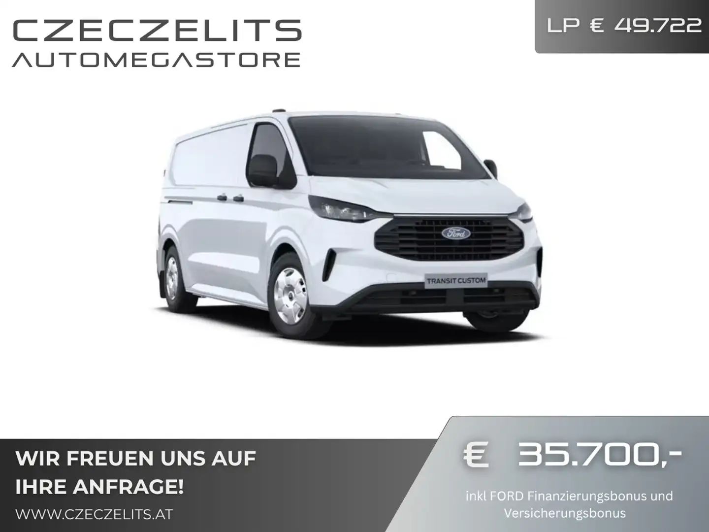 Ford Transit Custom Kasten 2,0 EcoBlue L2H1 320 Trend ON: 43544 SG Weiß - 1