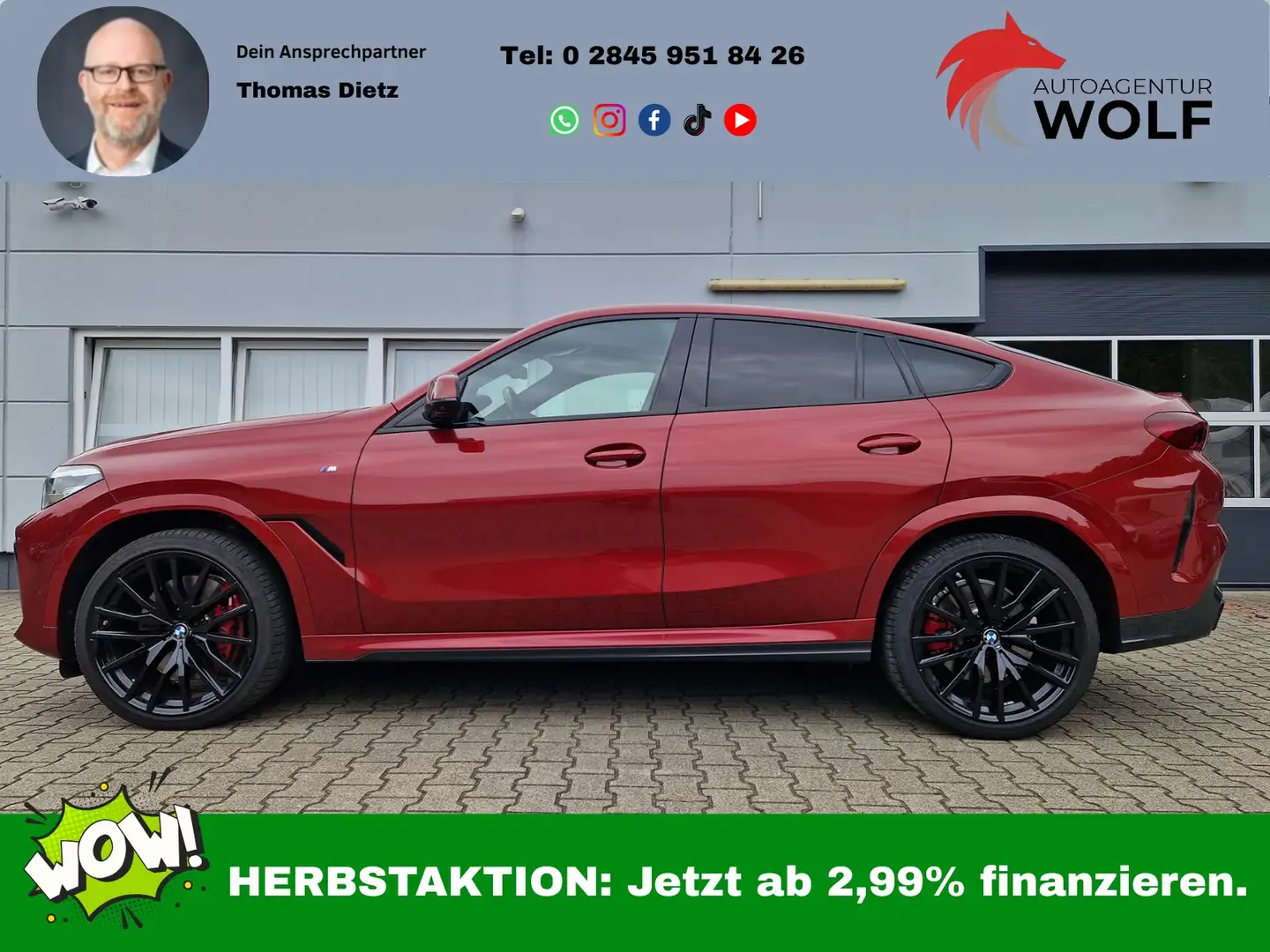 BMW X6 xDrive 40 d*M*Sport*Pano*Kamera*LM-F 9,5x22 *10,5 Roşu - 1