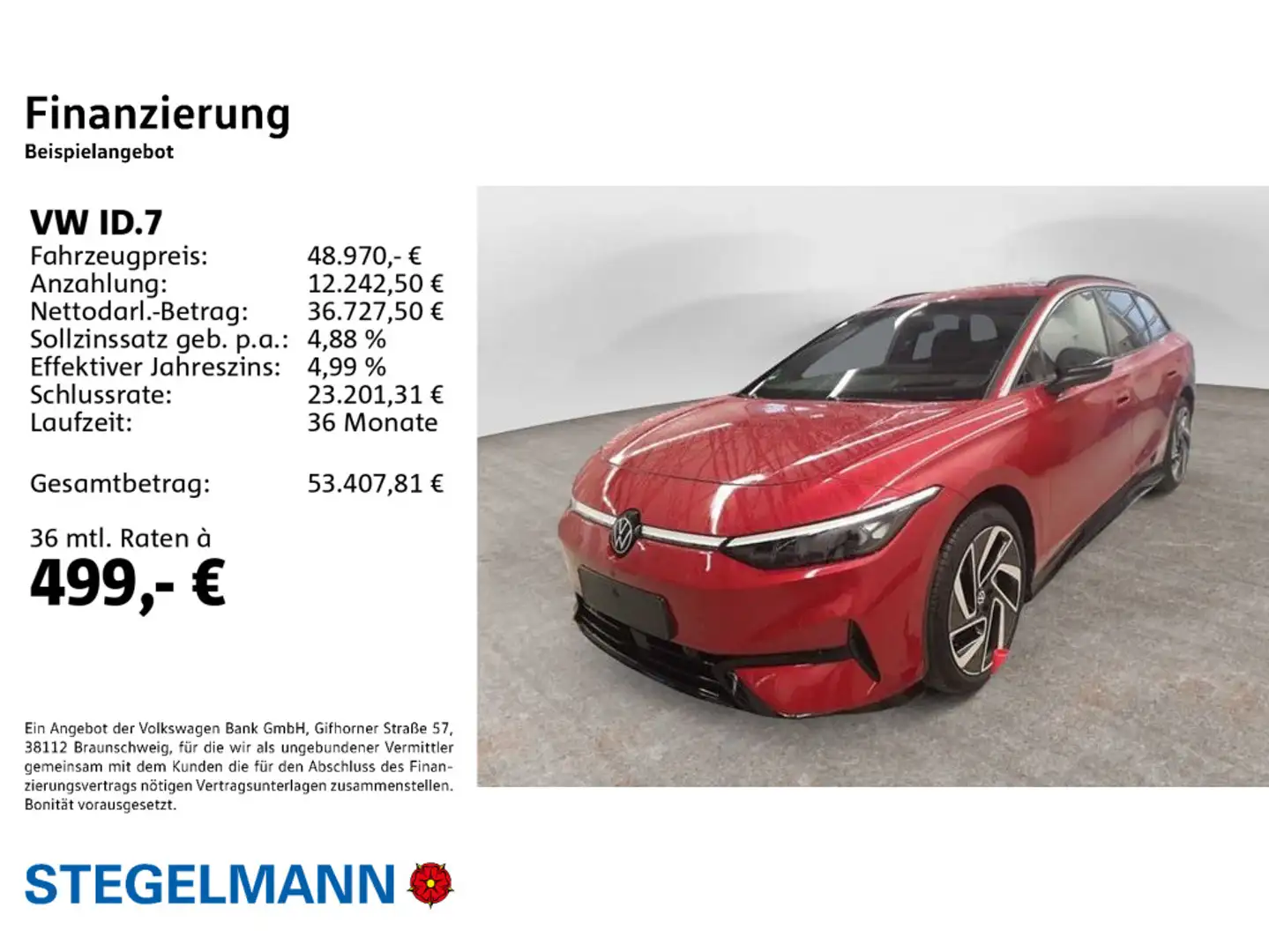 Volkswagen ID.7 Tourer Pro 210kW/77kWh *AHK*+3J. Garantie*K Rot - 2