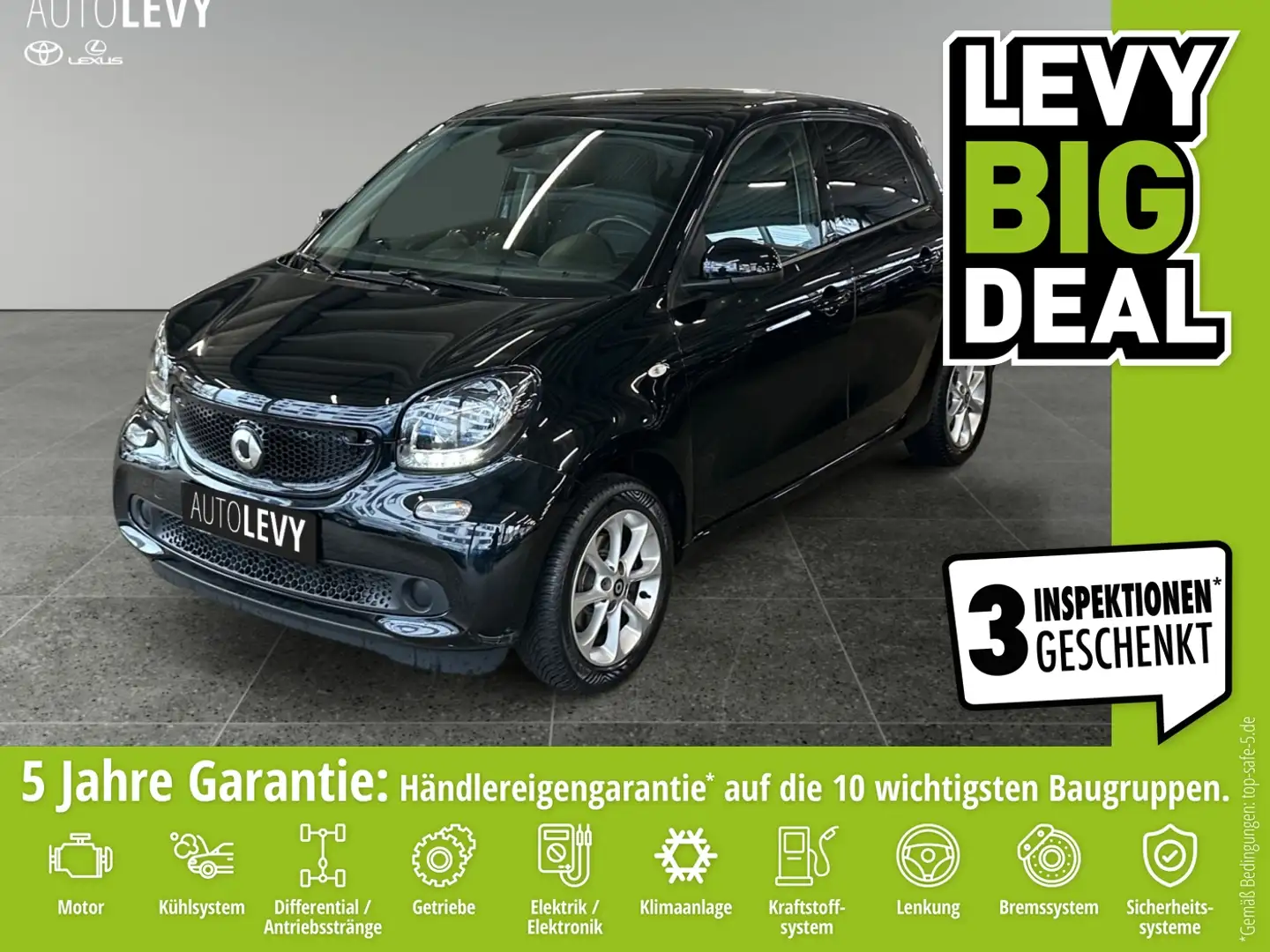 smart forFour 0.9 Prime +AndroidAuto+Leder+Pano+Navi+ Noir - 1