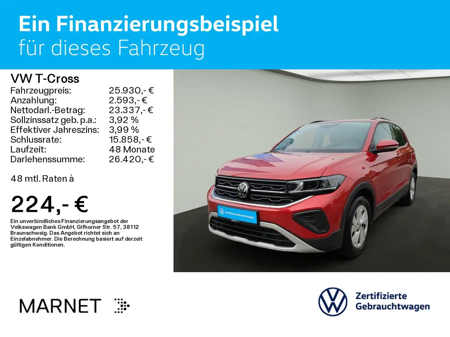 Volkswagen T-Cross Life 1.0 TSI 85kW DSG*NAVI*AHK*LED*ASG* Rot - 2