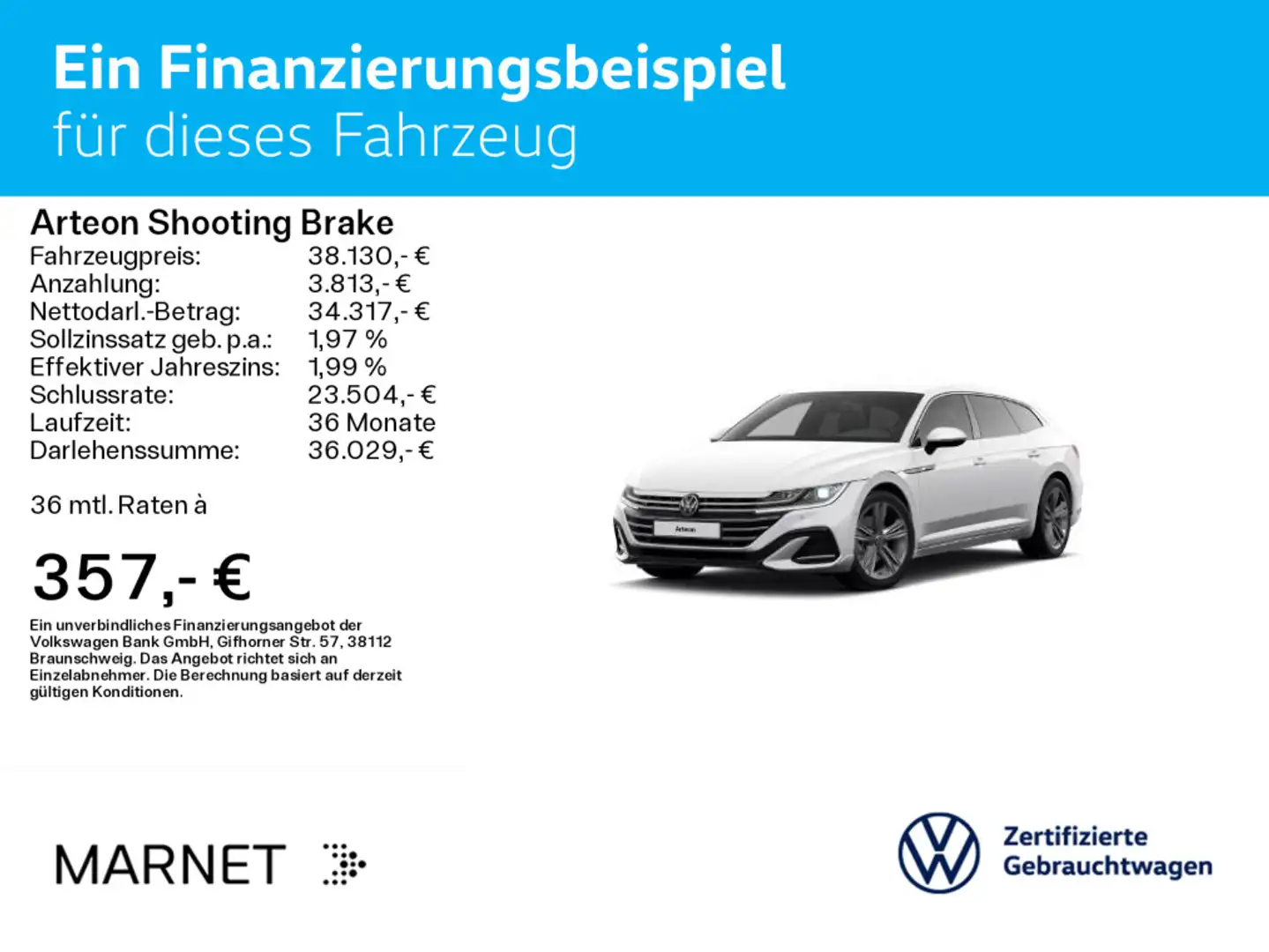 Volkswagen Arteon R-Line 2.0 TSI DSG Navi*AS Weiß - 2