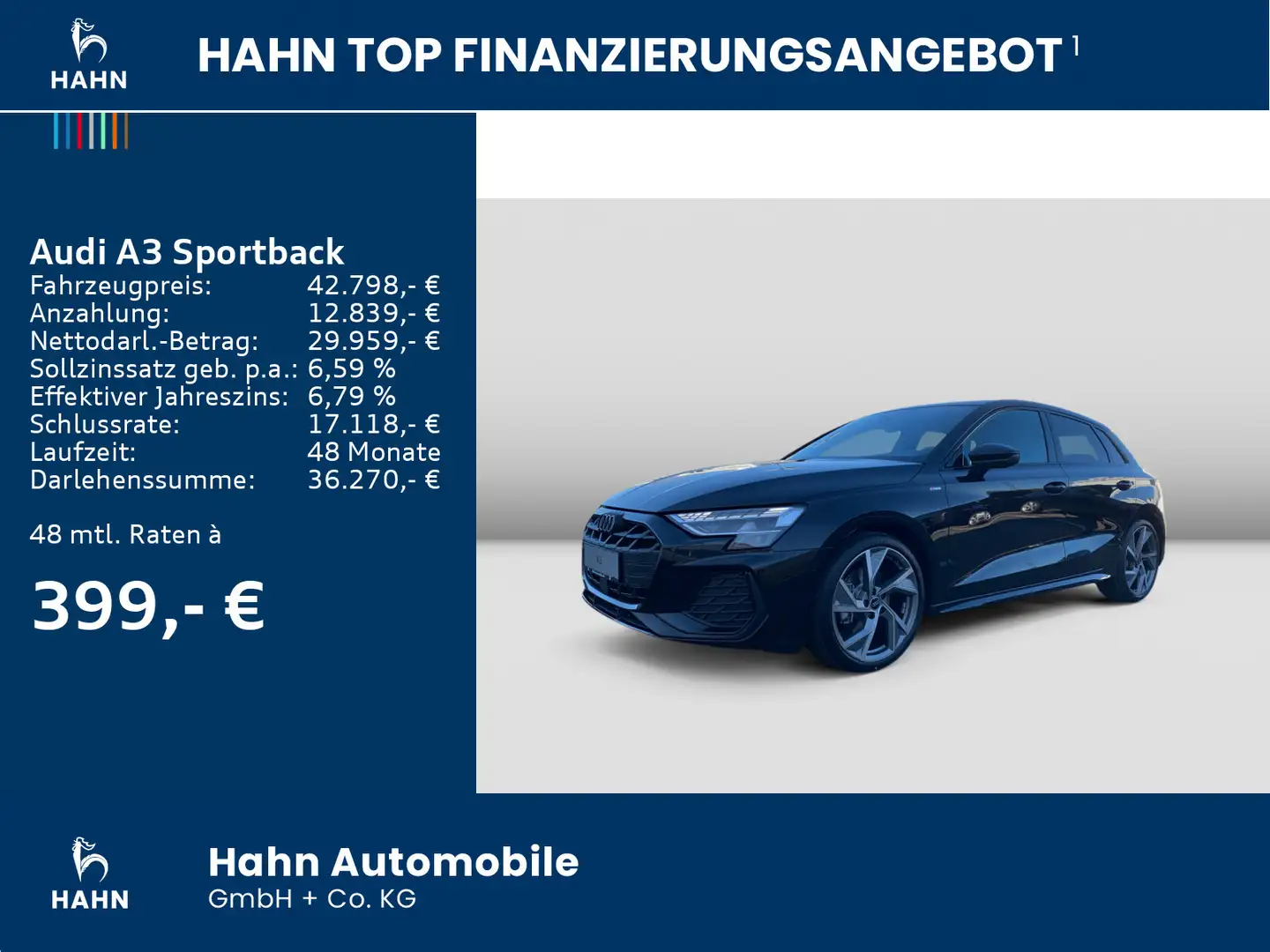 Audi A3 Audi A3 Sportback S line 35 TFSI 150PS 19% Aktio Schwarz - 2