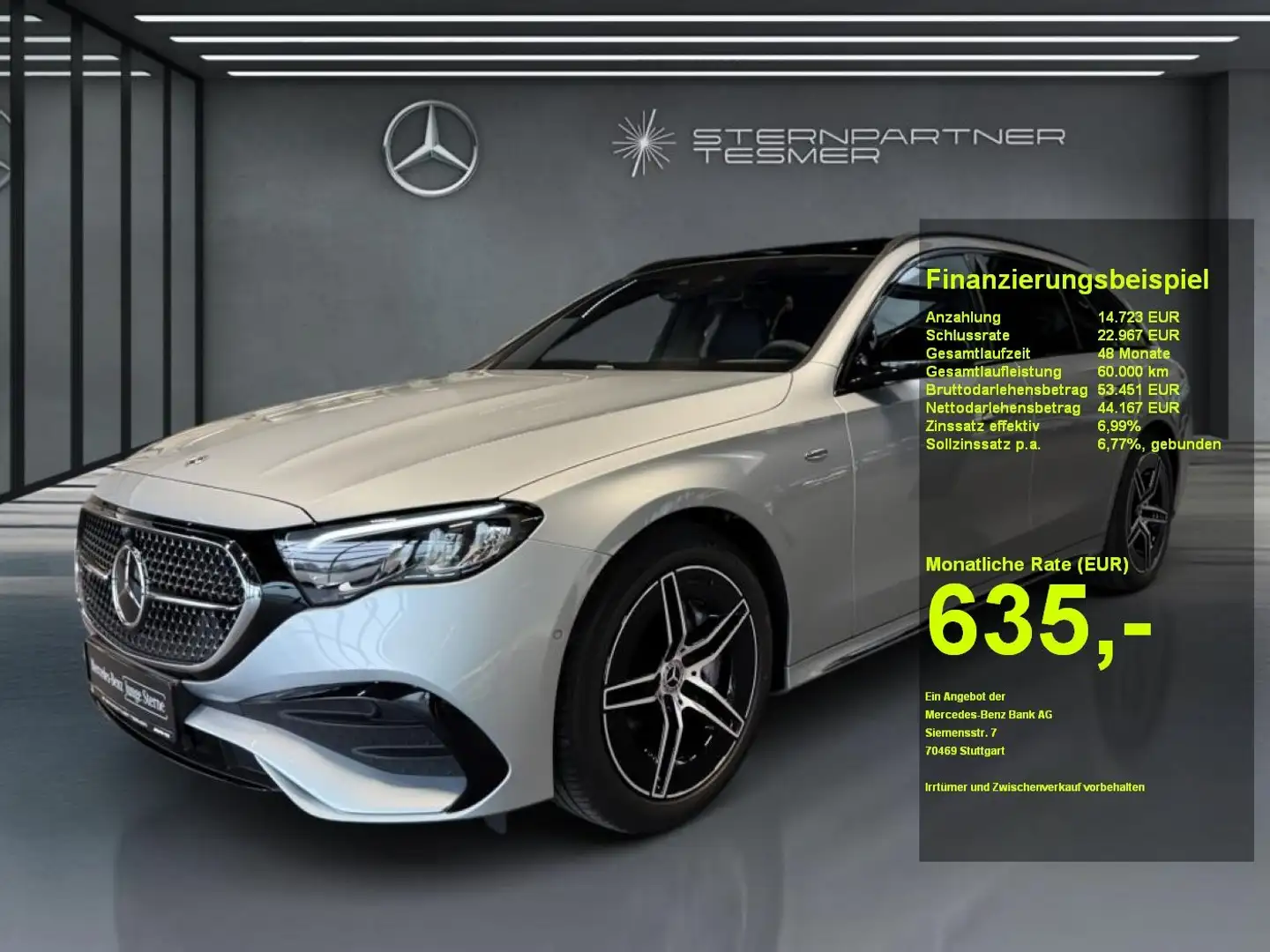 Mercedes-Benz E 300 de T AMG, Night, AHK, Pano, 4D-Sound, Dist Argent - 1