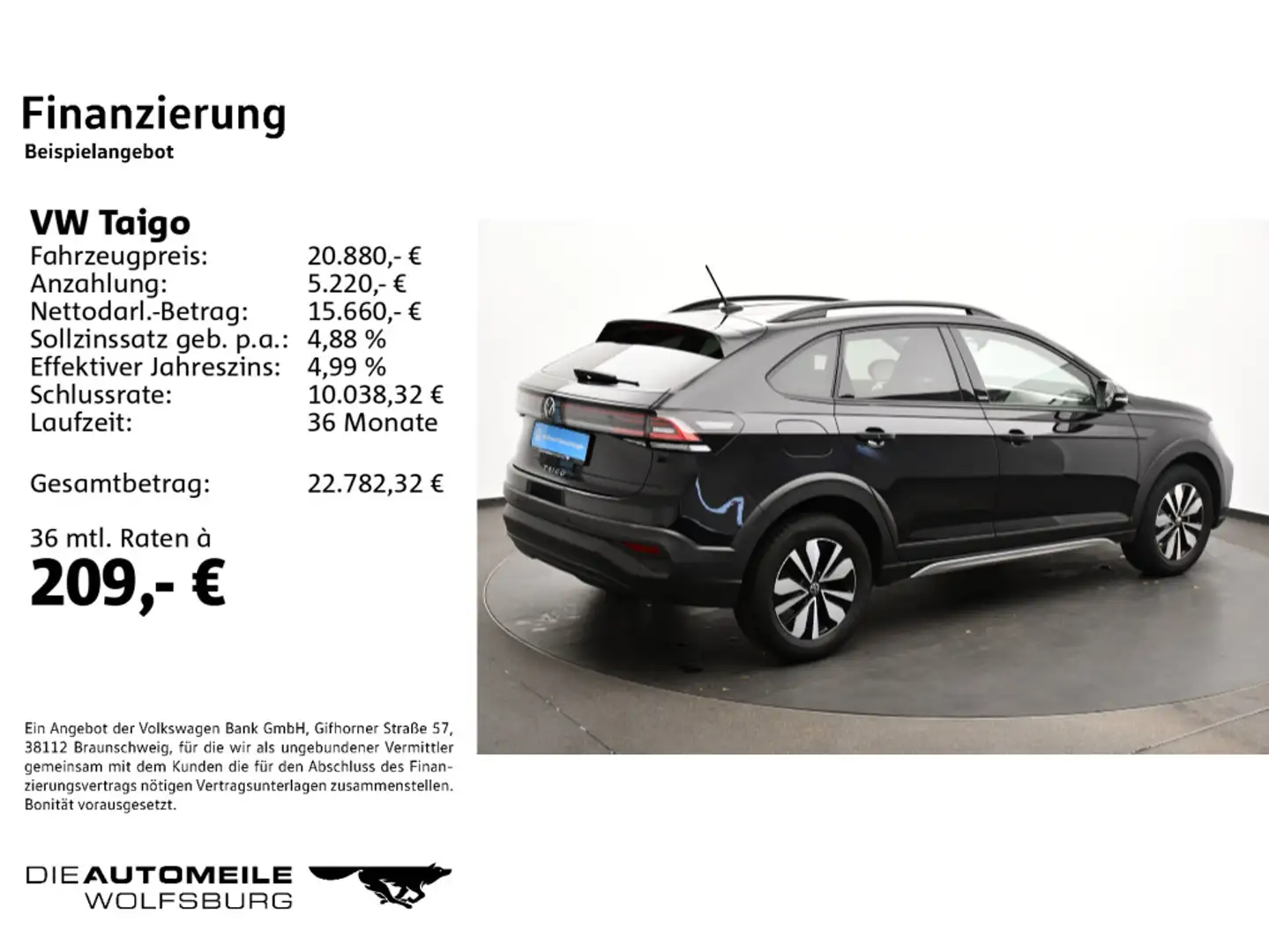 Volkswagen Taigo 1.0 TSI Move Rückfahrkam/LED/App-Connect Schwarz - 2