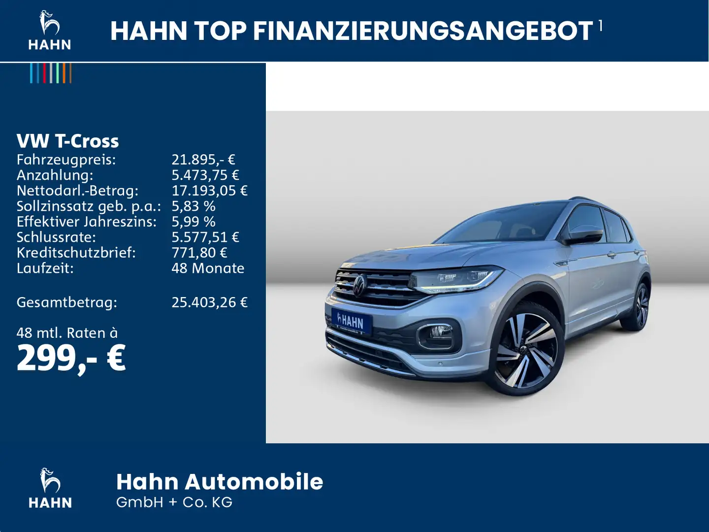 Volkswagen T-Cross 1.0TSI R-Line DSG ACC Navi PDC Keyless Silber - 2