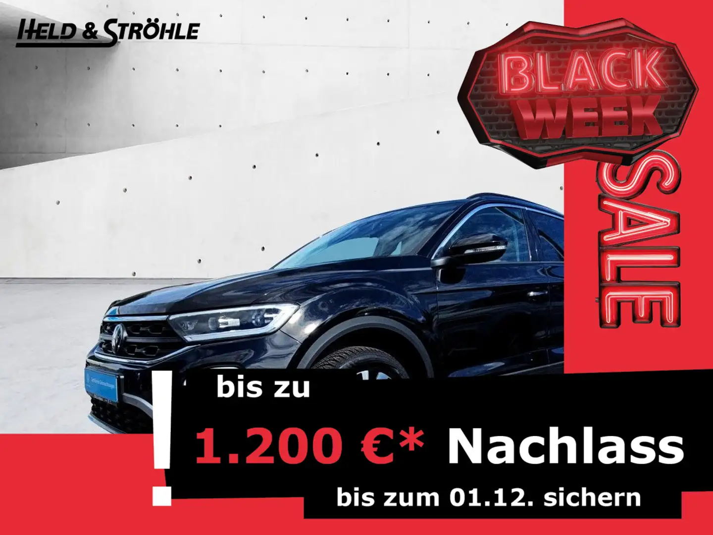 Volkswagen T-Roc GOAL 2.0 TDI DSG LED+ NAV AHK KAM DAB+ Zwart - 1