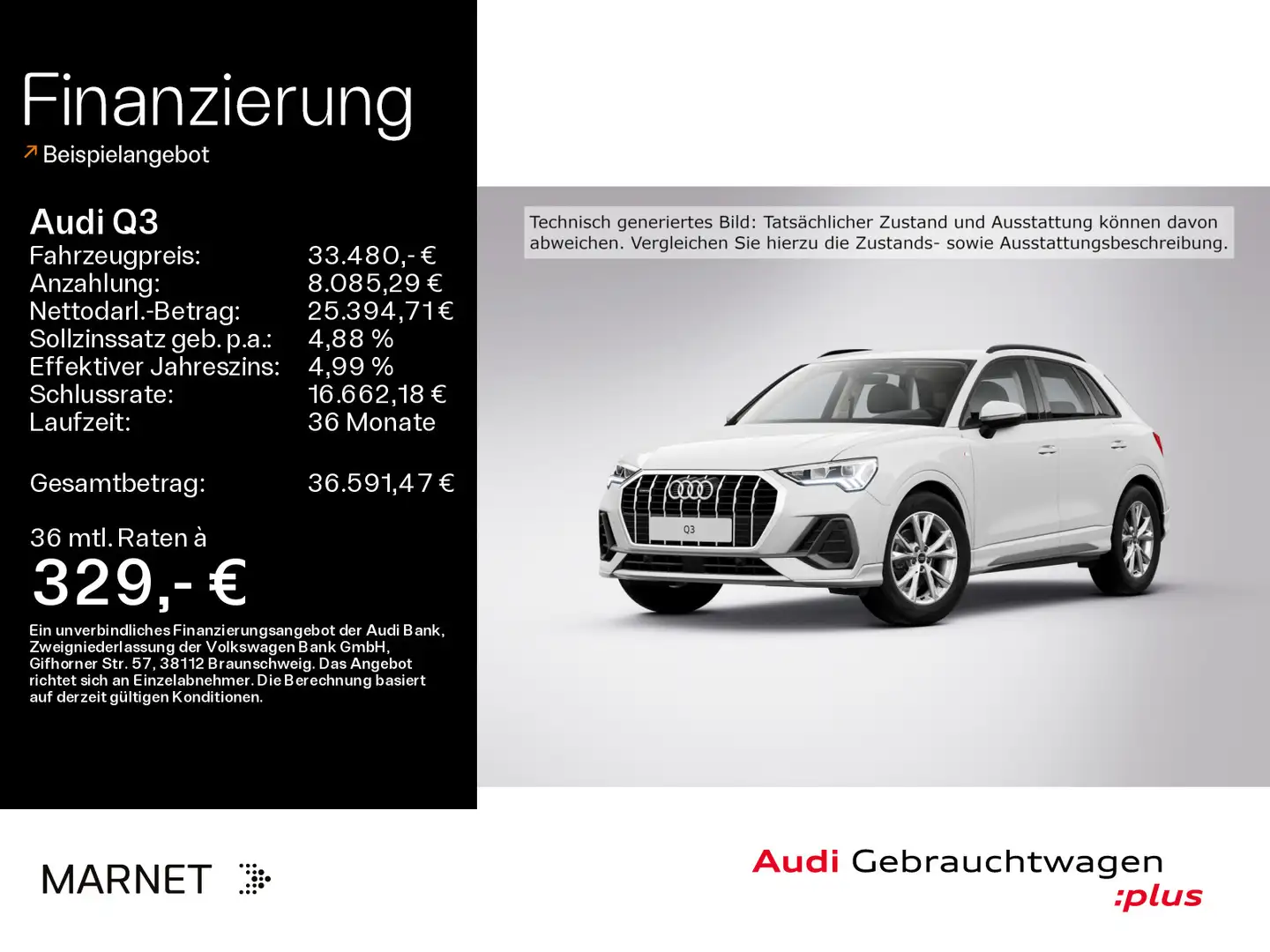 Audi Q3 35 TDI quattro S line*Navi*LED*Alu*PDC*Virtua Weiß - 1