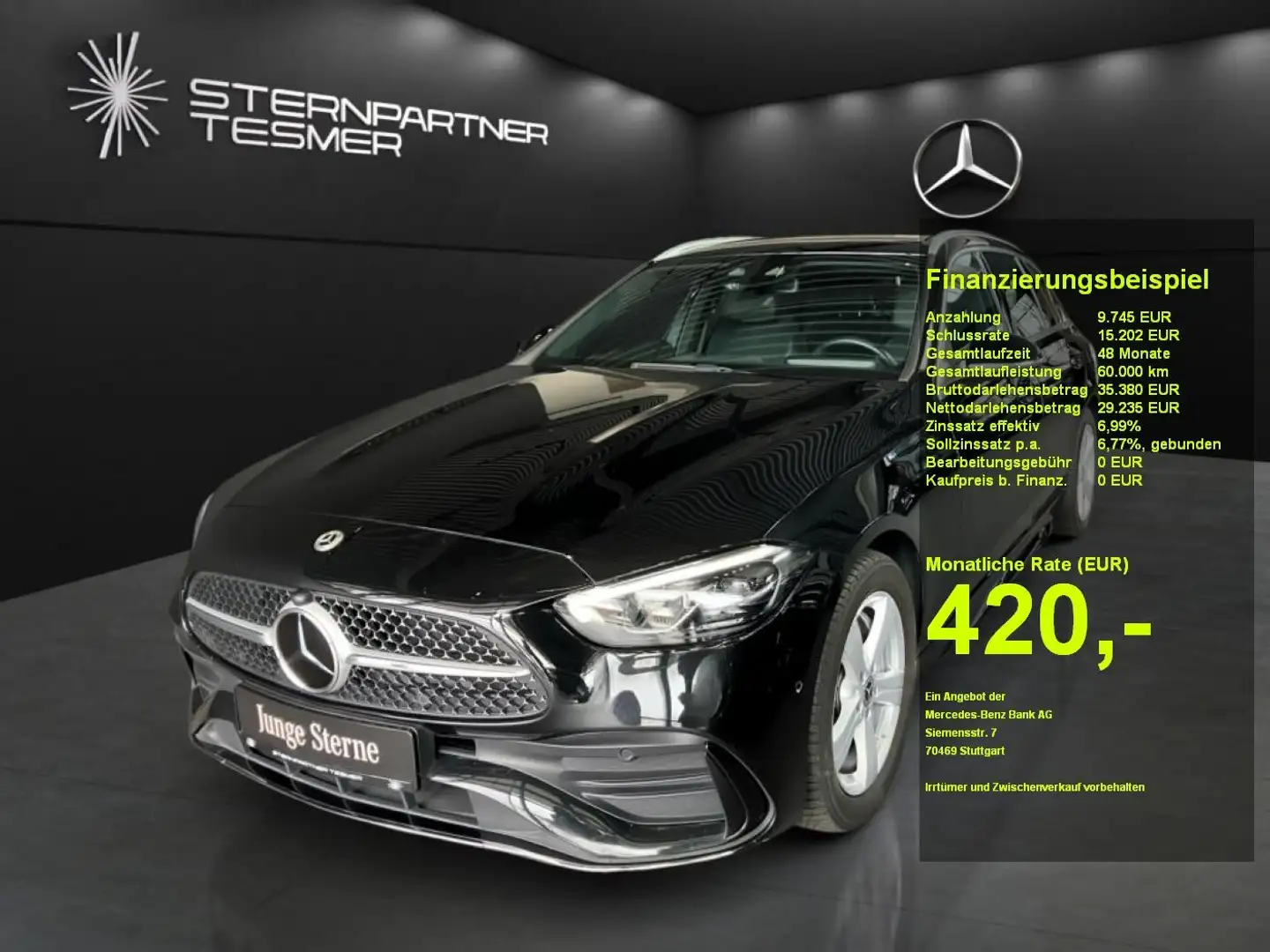Mercedes-Benz C 300 e T +AMG+PANO+AHK+MBUX+KAMERA+DISTRONIC Schwarz - 1