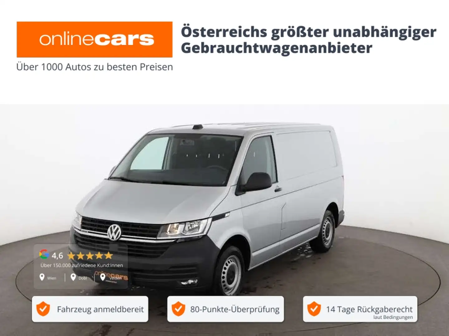 Volkswagen T6.1 Transporter 2.0 TDI Kasten 4Motion TEMP PDC Silber - 1