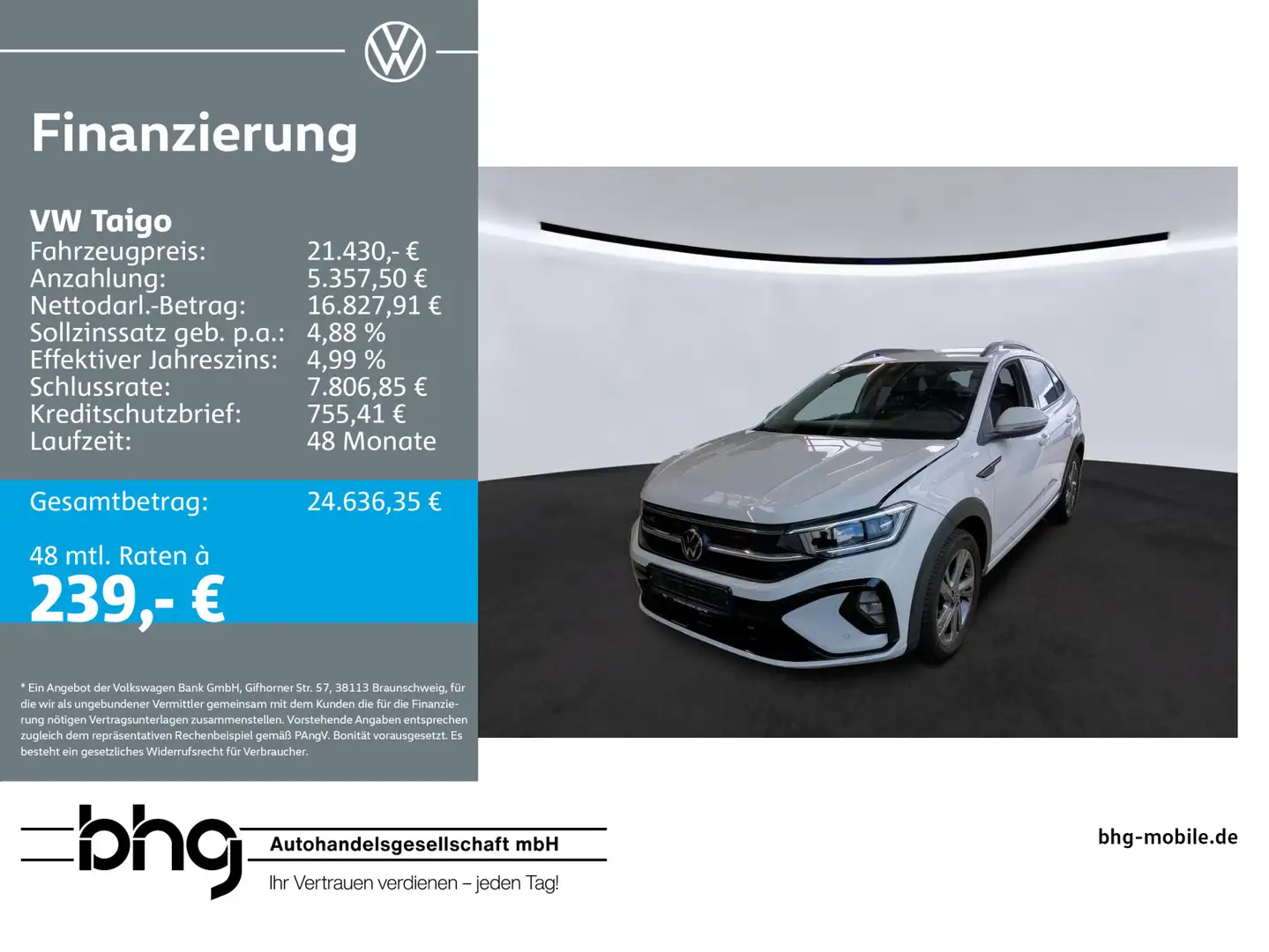 Volkswagen Taigo 1.0 TSI OPF DSG R-Line Bianco - 1