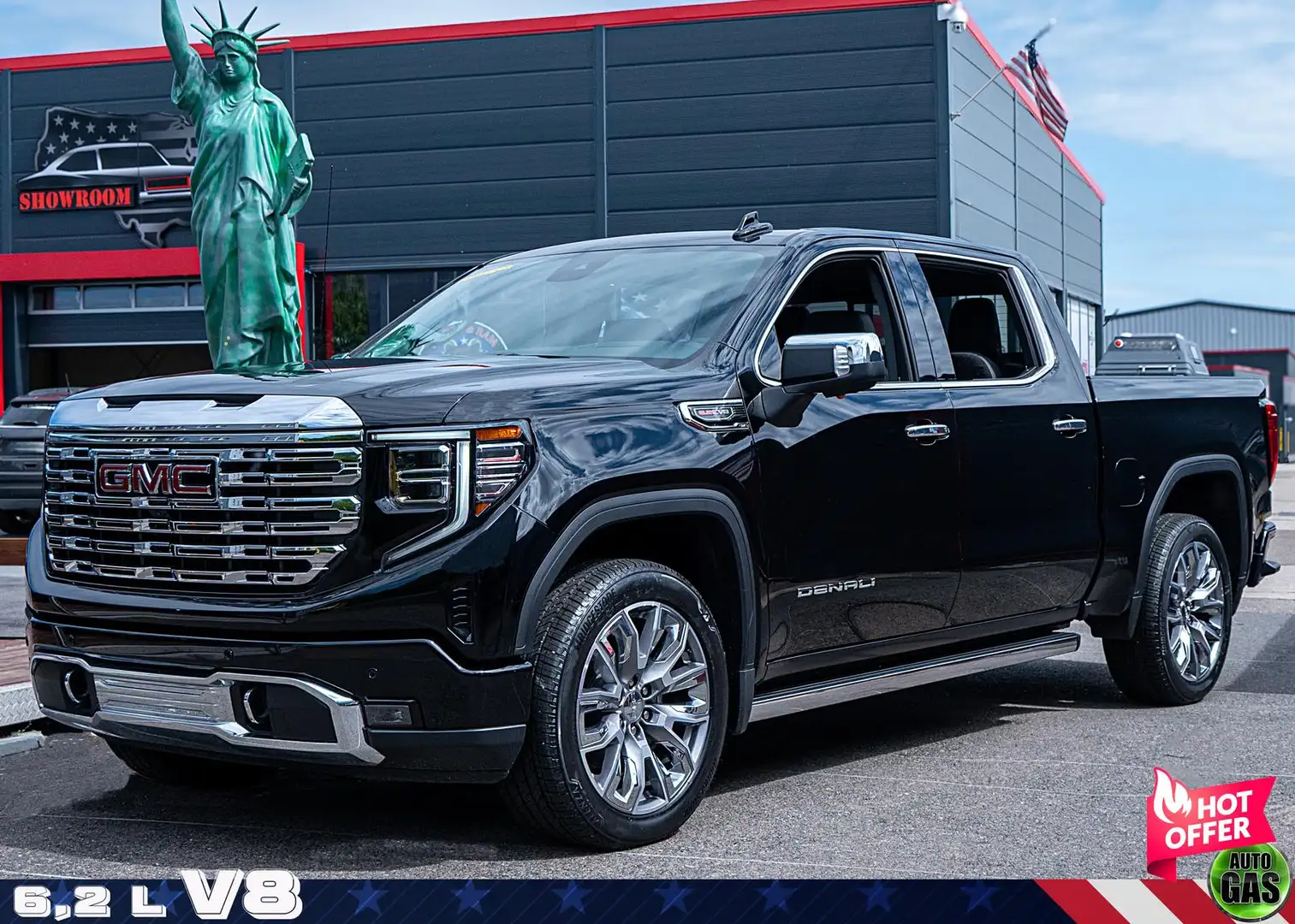 GMC Sierra Denali 6.2l,HUD,ACC, Negro - 1