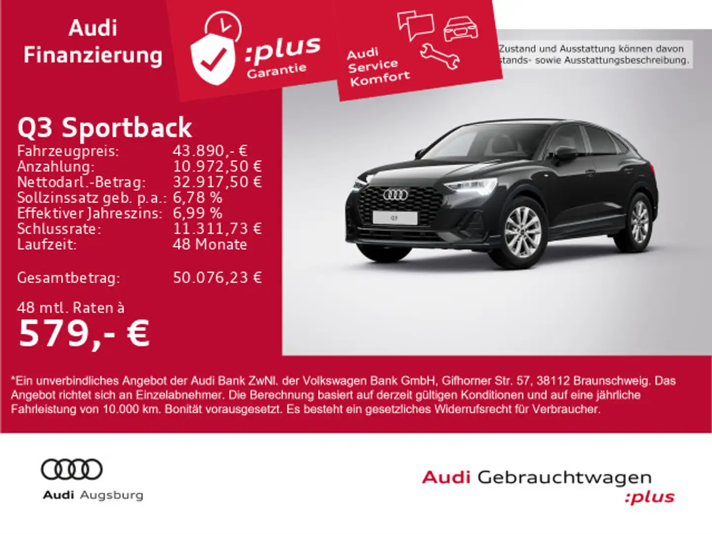Audi Q3 S line 35 TFSI S tronic 8-fach bere Schwarz - 1