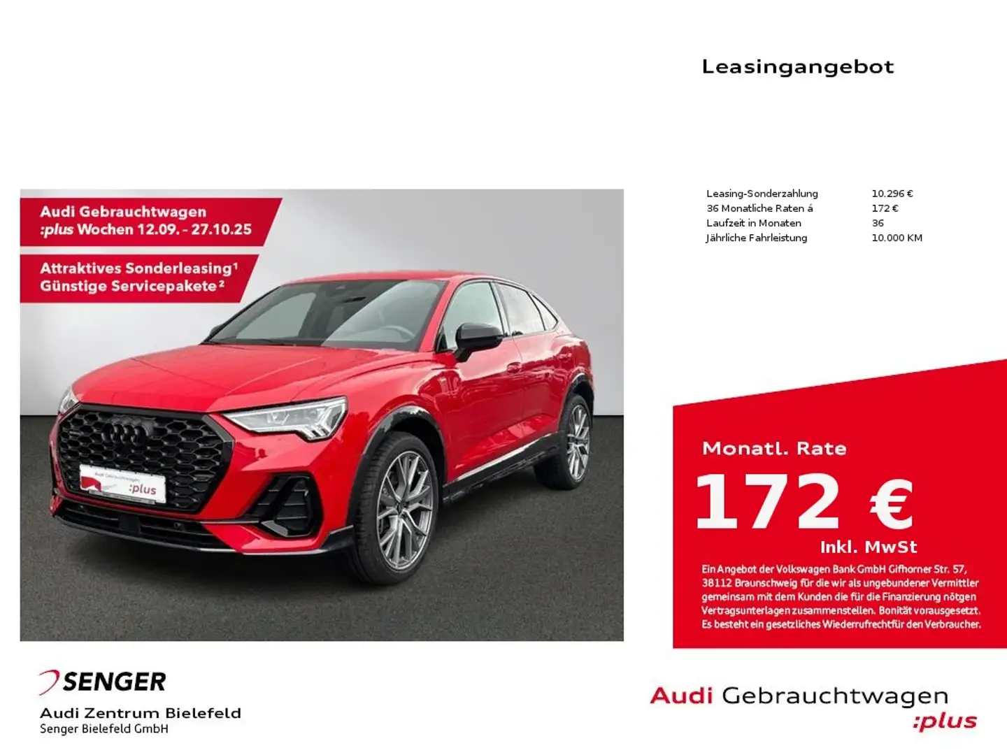 Audi Q3 Sportback 40 TFSI quattro S tronic MMI LED Rouge - 1