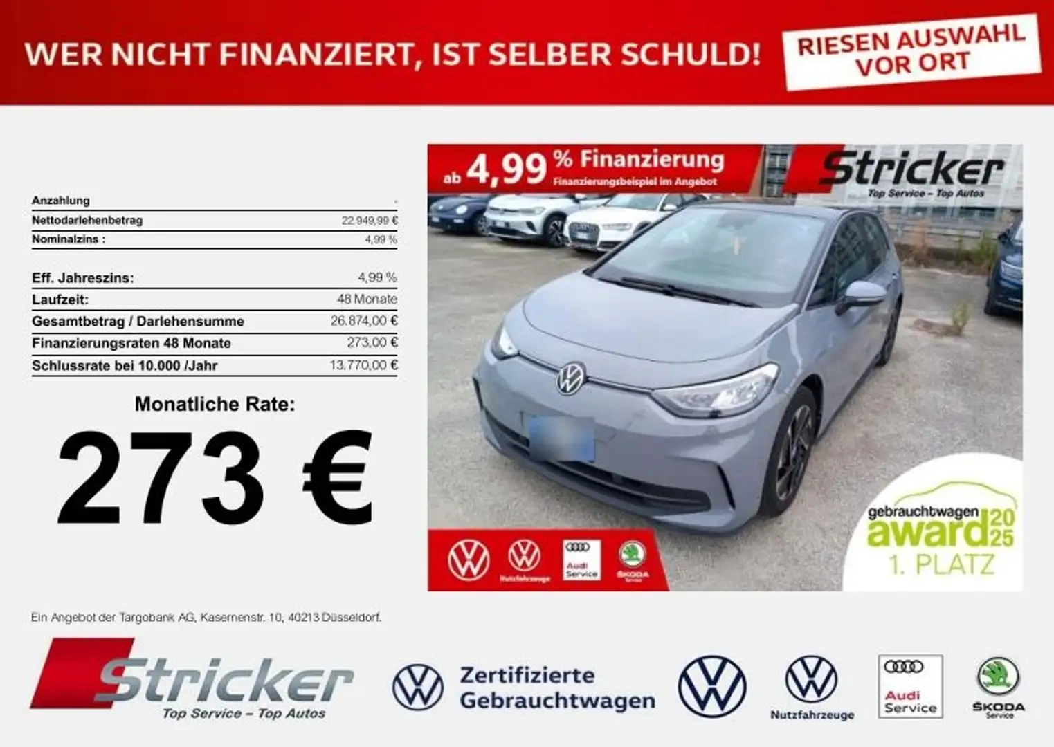 Volkswagen ID.3 Pro 150/58 273,-ohne Anzahlung Navi ACC Sitzheizu Grau - 2