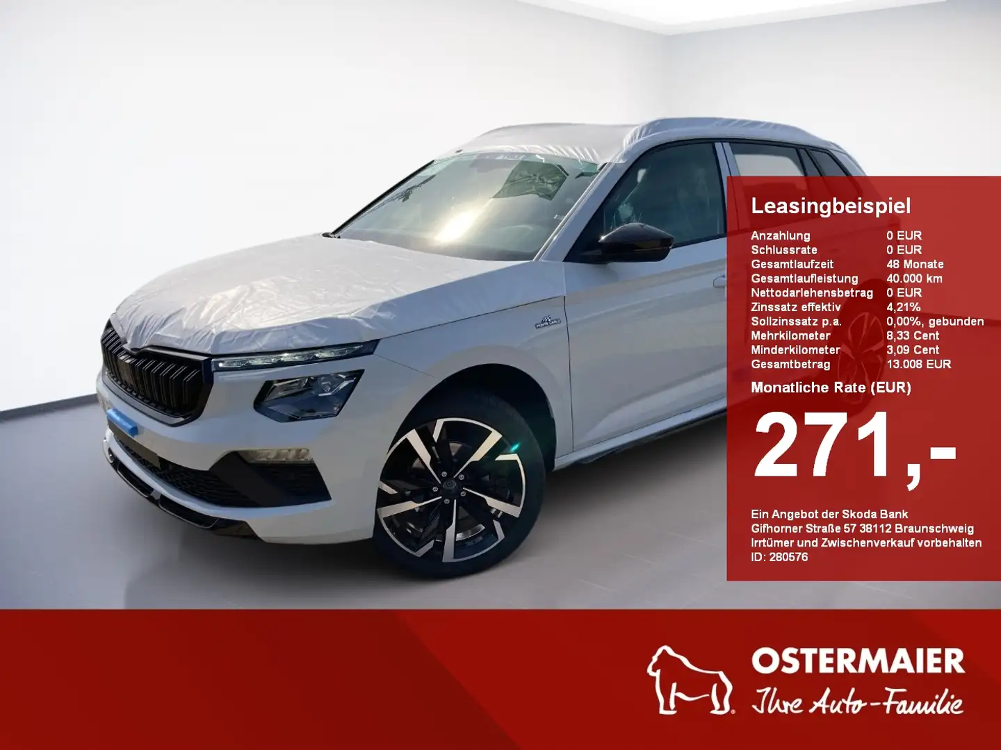Skoda Kamiq Monte Carlo 1.5TSI MATRIX.DSG.ASSIST.PANO.KAM.AHK- Weiß - 1