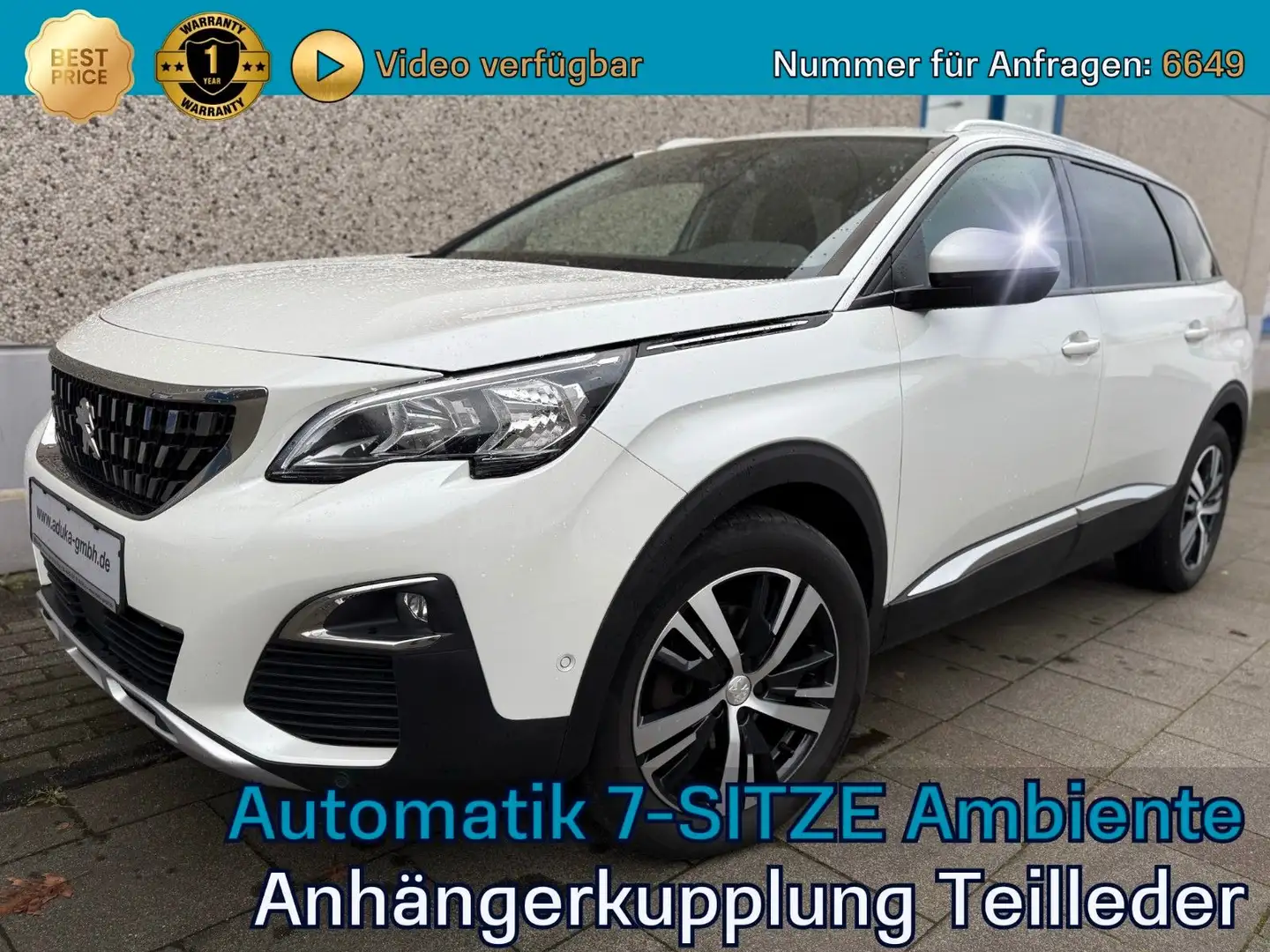 Peugeot 5008 BlueHDi 130 EAT8 Allure 7-Sitze AHK Navi PDC 18-Zo Blanc - 1