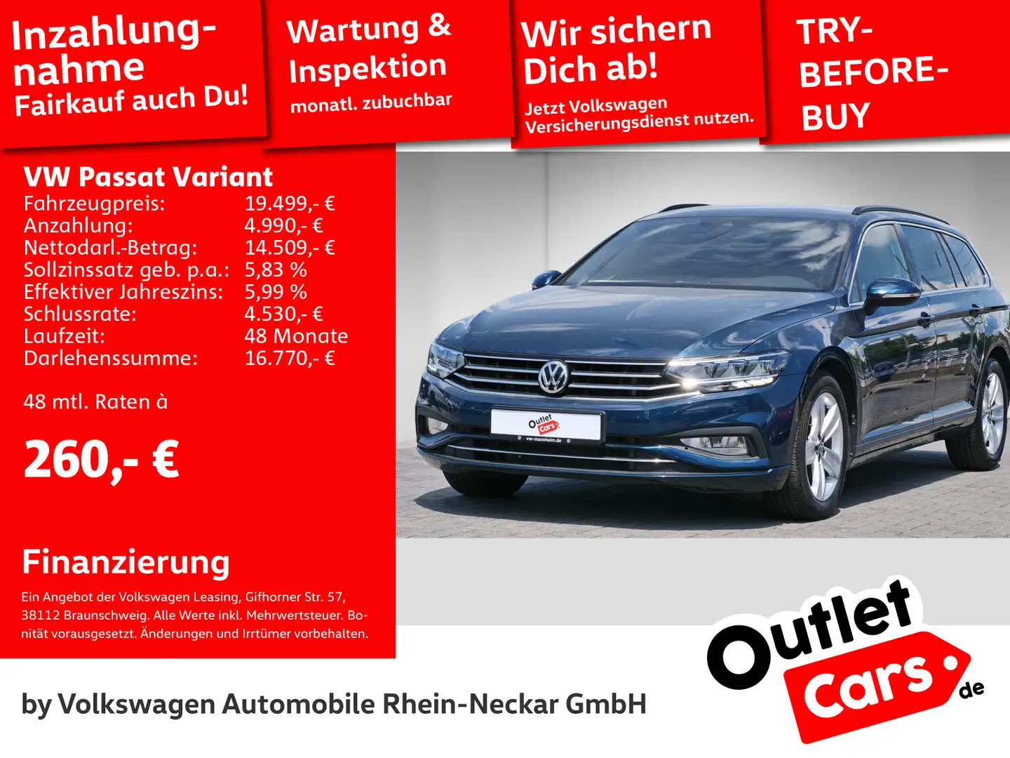 Volkswagen Passat Variant 2.0 TSI DSG Business Navi Standhe Bleu - 1