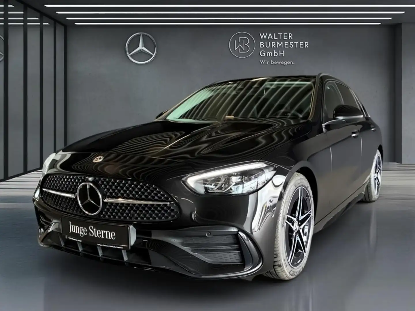 Mercedes-Benz C 180 T AMG+Night+Distronic+Kamera+Ambiente+SHZ Zwart - 2