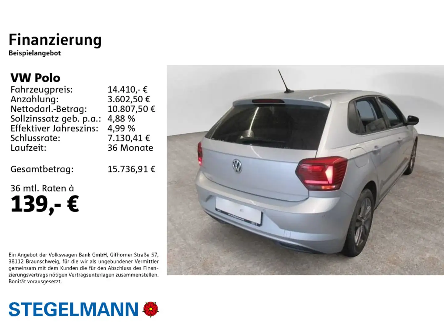 Volkswagen Polo VI 1.0 IQ.Drive *Navi*Sitzheizung*App-Conne Silber - 2