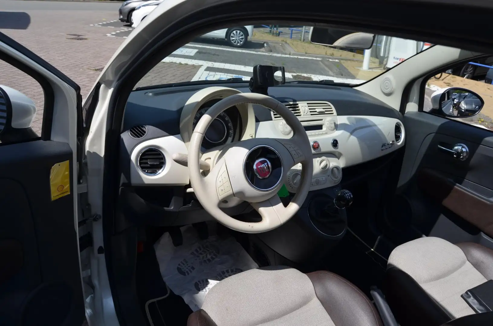 Fiat 500C 0.9 TwinAir Lounge|86PK|HALF LEER|16"VELGEN|AIRCO| Wit - 2