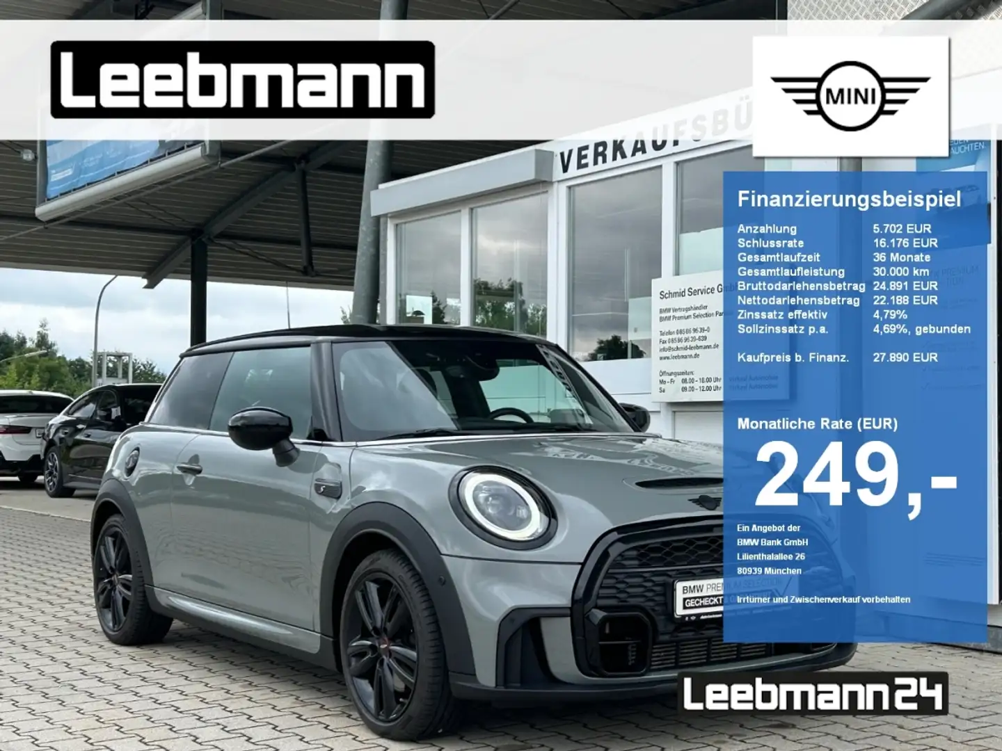 MINI Cooper S 3-Türer JCW-Trim HUD/DA 2 JAHRE GARANTIE Grijs - 1