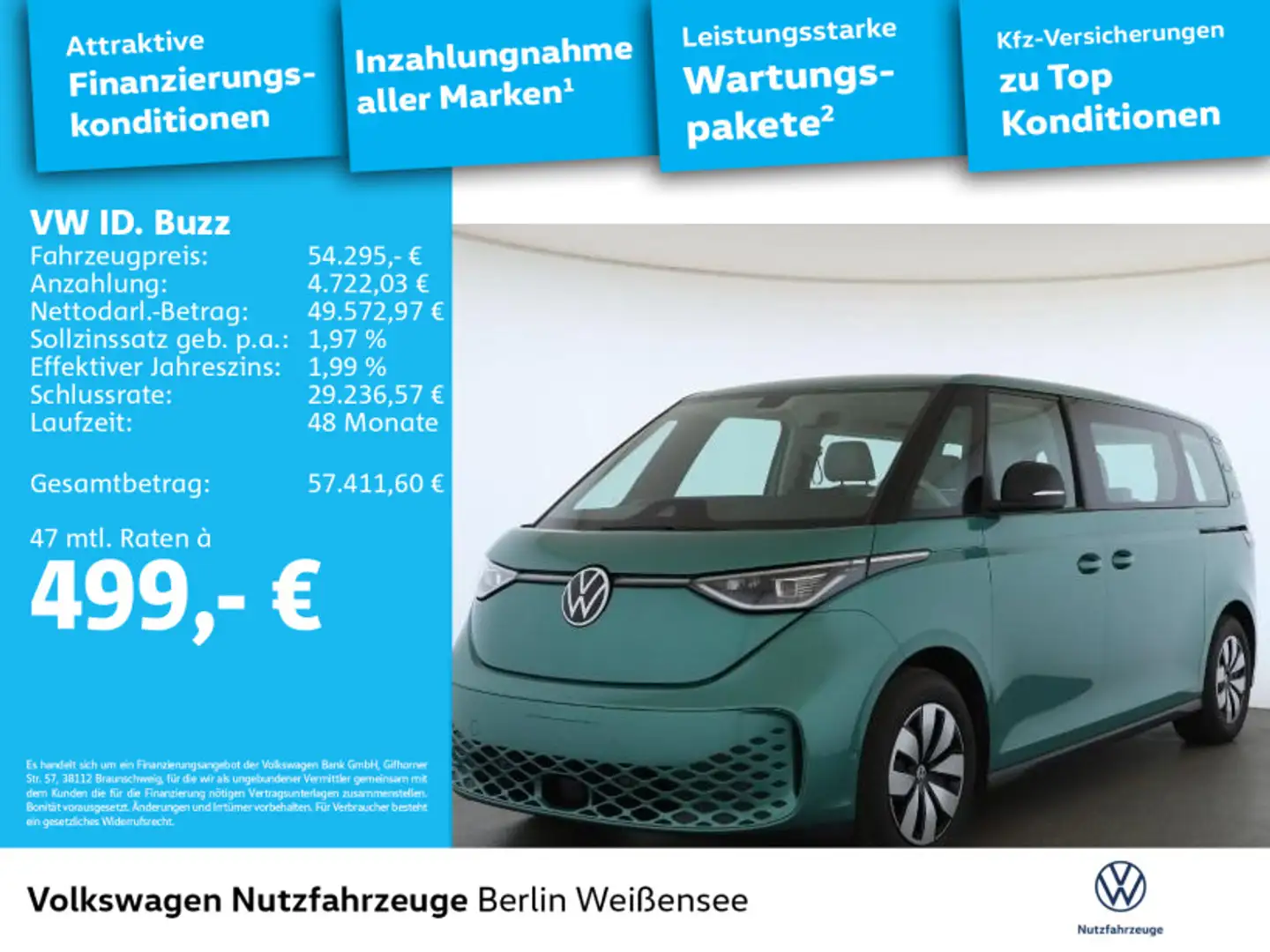 Volkswagen ID. Buzz ID.Buzz Pro LR*AHK*IQ-LIGHT*RFK*ACC*DWA*NAVI* Zöld - 2