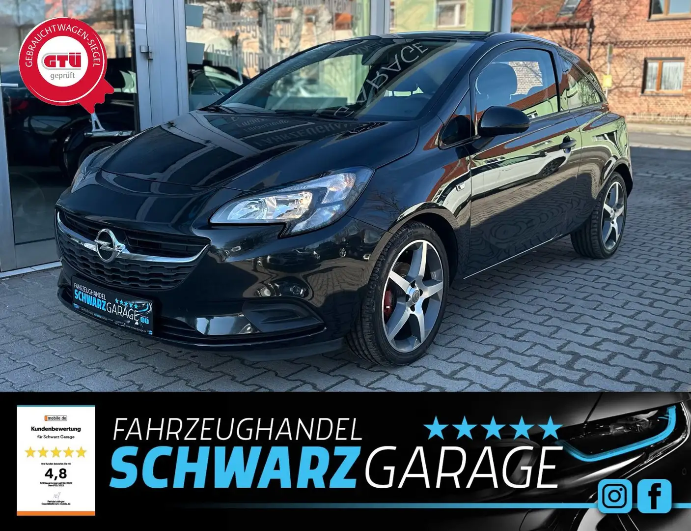 Opel Corsa E Selection*EUR06*TÜV-NEU* Noir - 1