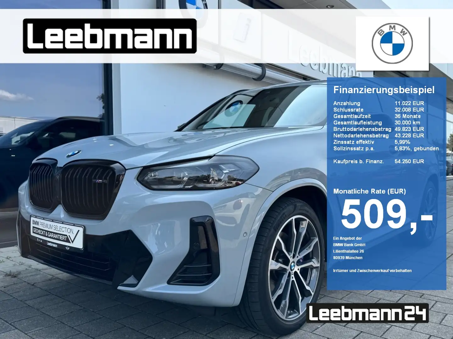 BMW X3 M 40i AHK/StHz/GSD/HK-HiFi/RFK 2 JAHRE GARANTIE Grau - 1