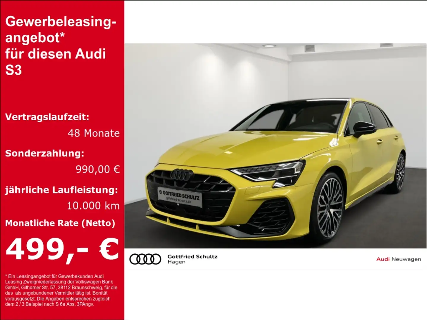 Audi S3 Sportback quattro -35%!Matrix+Pano+Optik-Schwarz Sárga - 1