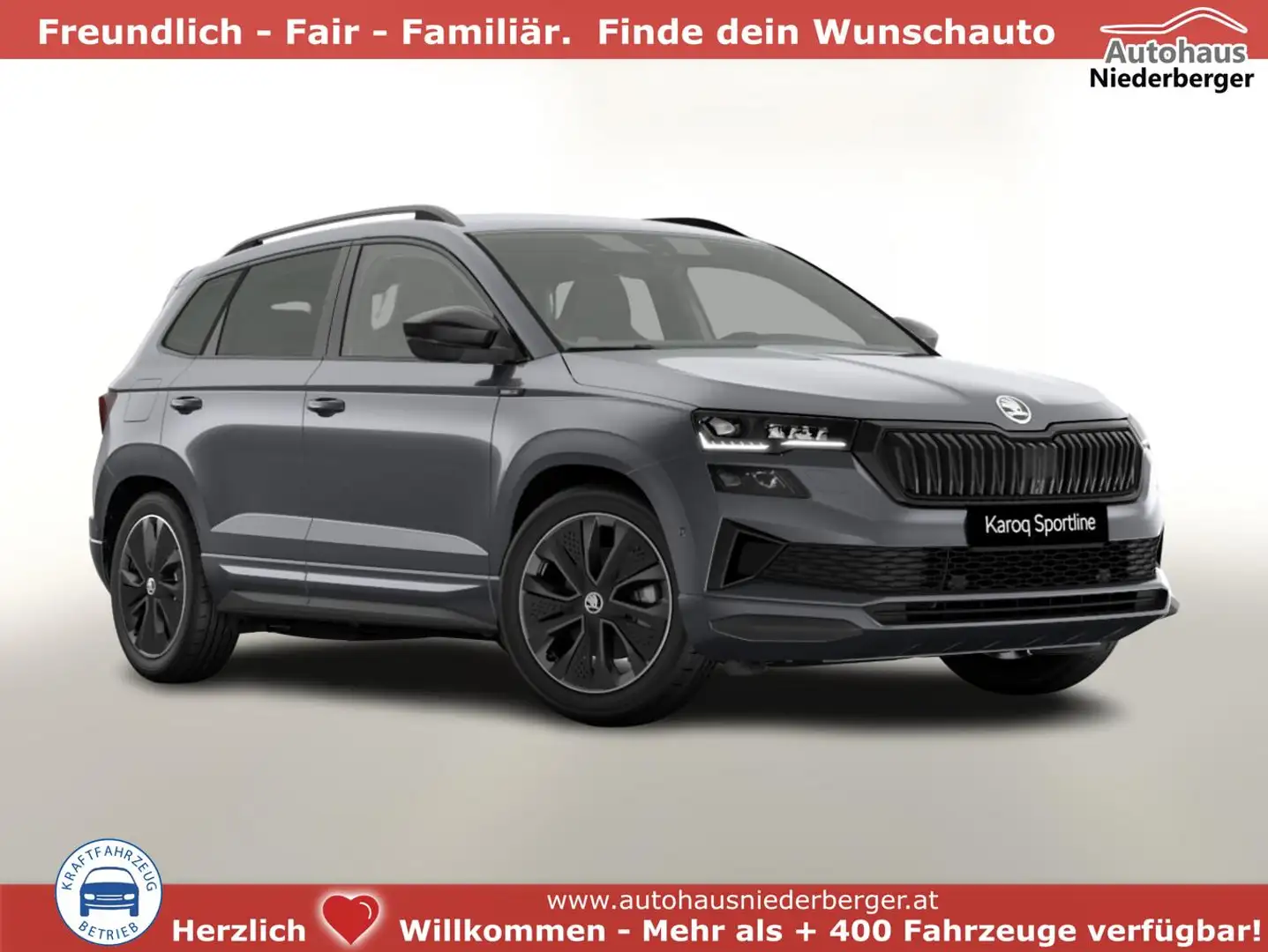 Skoda Karoq Sportline DSG Sportl AHK Matrix Nav 360 Canton ... Grau - 1