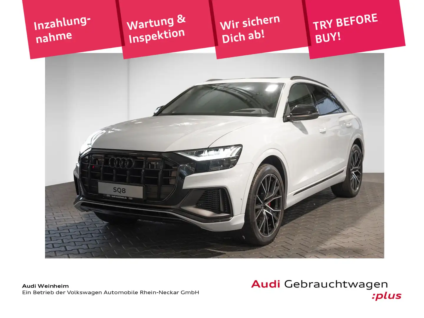 Audi SQ8 4.0 TFSI Black Paket S Head-Up Pano Rautenst Weiß - 1