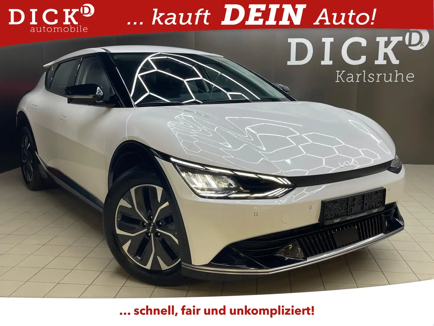 Kia EV6 77,4 KWH LEDER+NAVI+LED+SHZ+KAMER+ACC+DAB+WP Blanc - 1