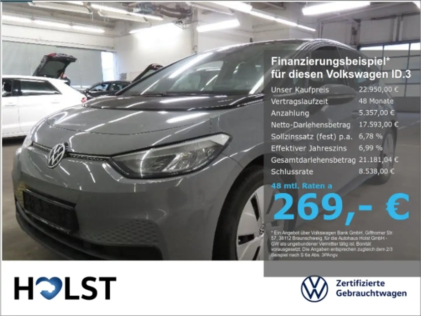 Volkswagen ID.3 Pro electric 107kW CCS DAB+LED Grau - 1
