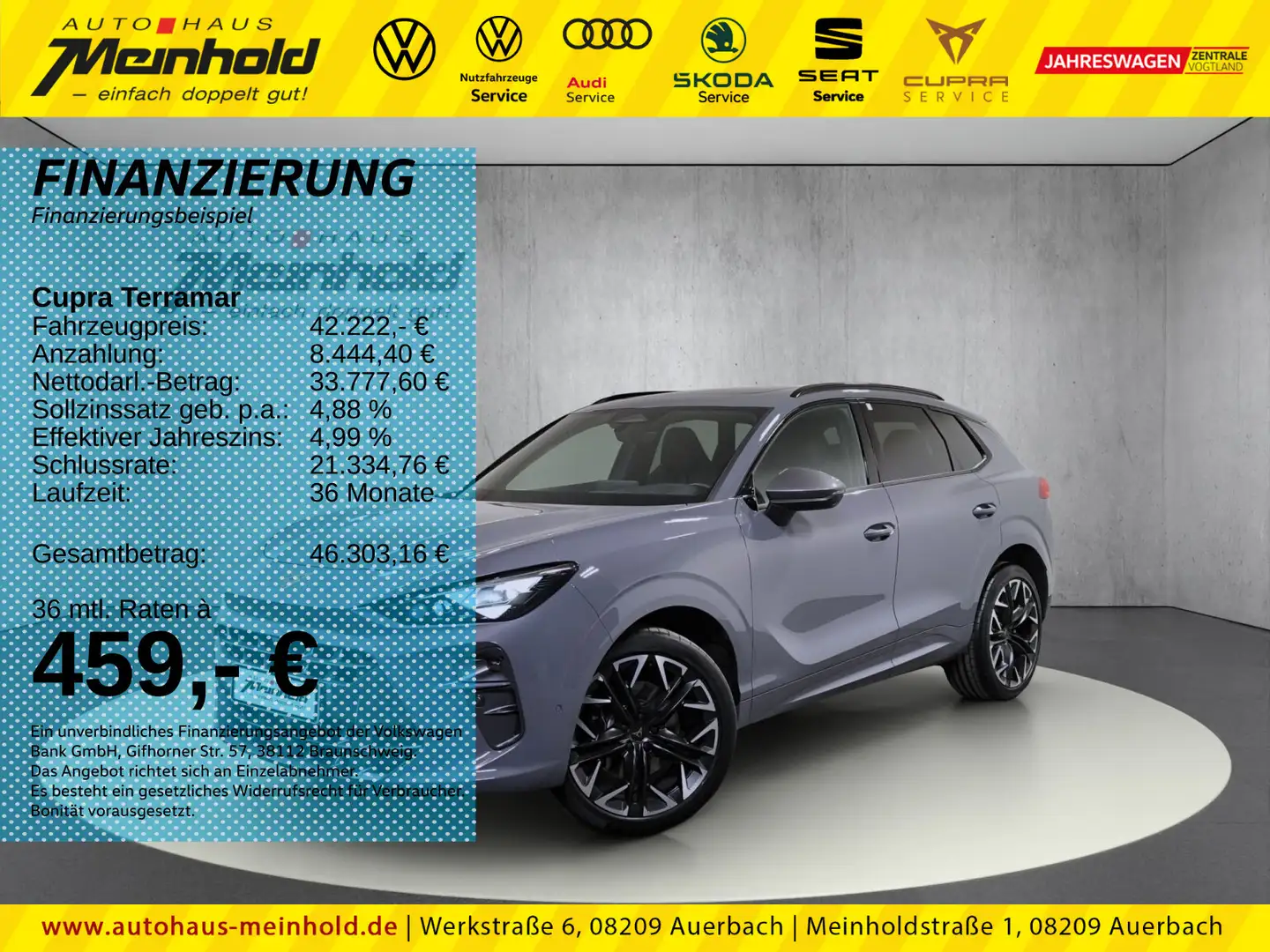 CUPRA Terramar 2.0 TSI VZ DSG 4Drive, Dach,AHK,Alu 20" Grau - 1