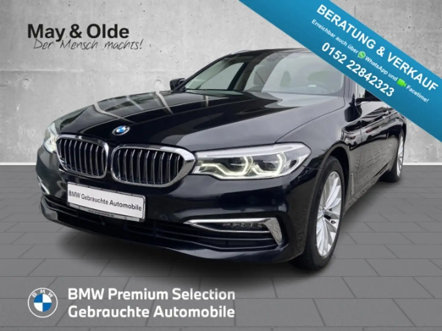 BMW 520 d Touring Luxury HUD AHK Pano Navi PA DA+ Schwarz - 1