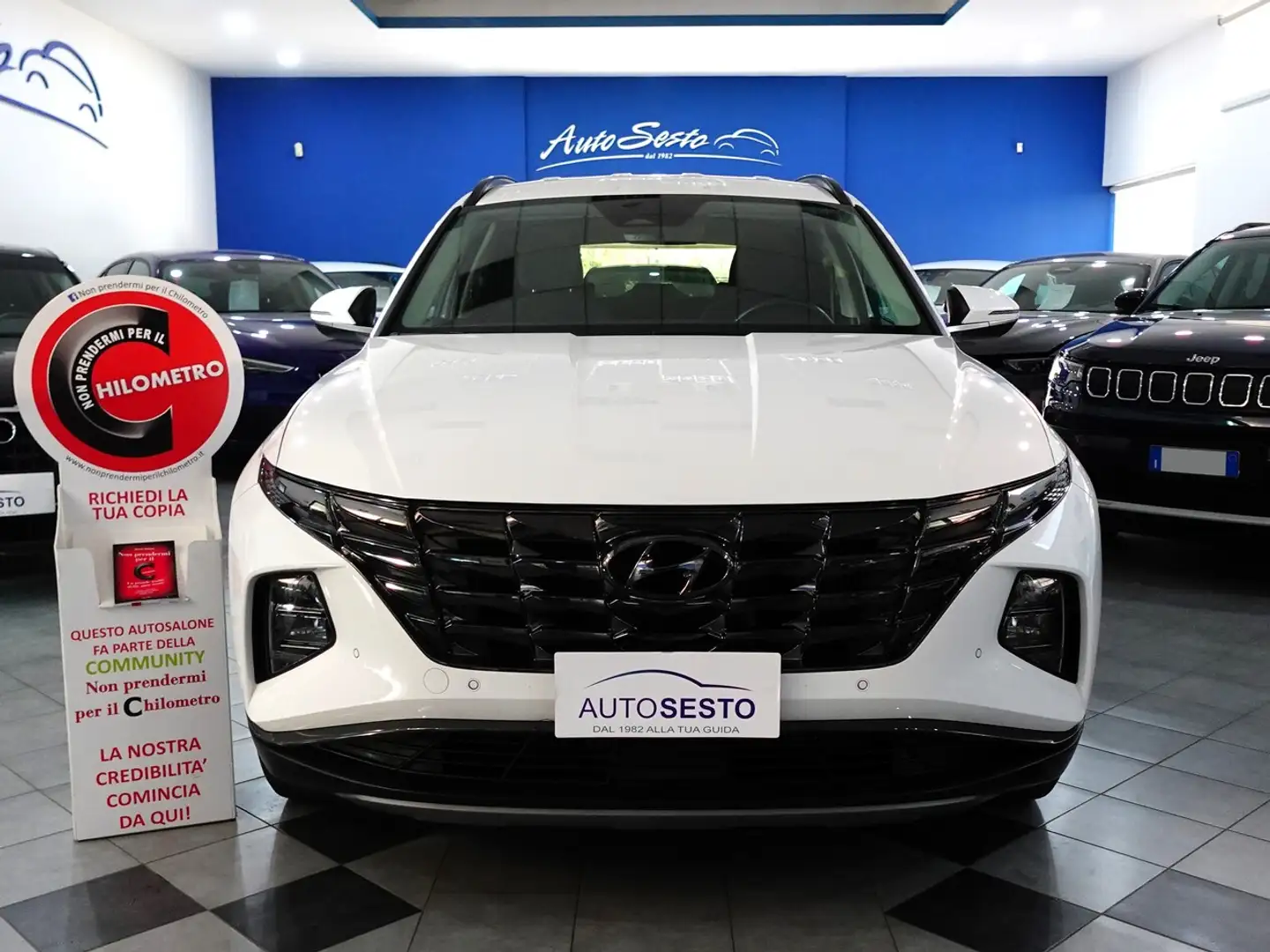 Hyundai TUCSON 1.6 CRDI 136 CV MHEV 48V XLINE Blanc - 1