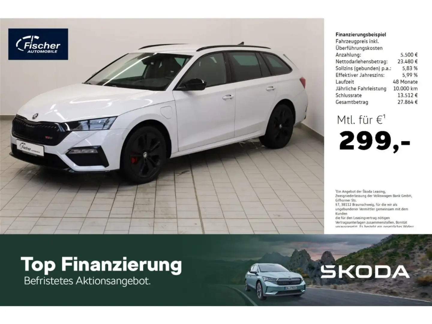 Skoda Octavia Combi 1.4 TSI iV RS Weiß - 1