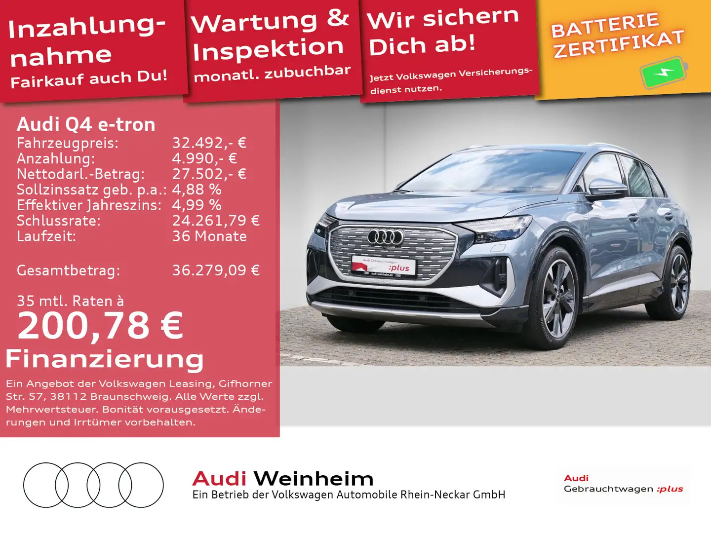 Audi Q4 e-tron 2x S-Line Matrix LED Navi Pro uvm Blau - 1