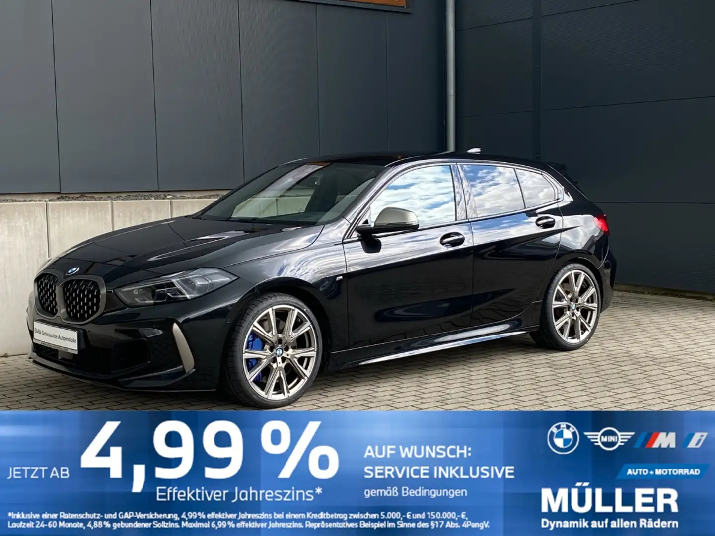 BMW 135 Mi xDr. SAG HUD/LED+/HiFi/S-Bremse/CAM/M-Gurt HUD/ Schwarz - 1