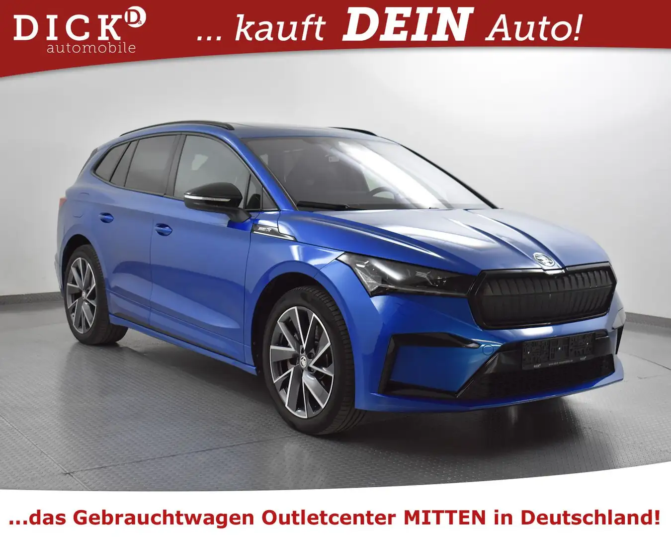 Skoda Enyaq 80 Sportline PANO+MATRIX+HEAD+AHK+360+VOLL Blau - 1