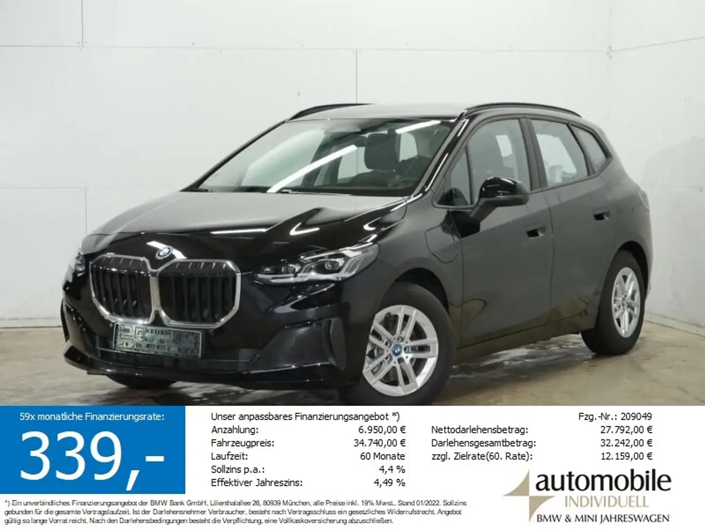 BMW 225 e xDr Active Tourer HuD Parkassist+ DAB LED Schwarz - 1