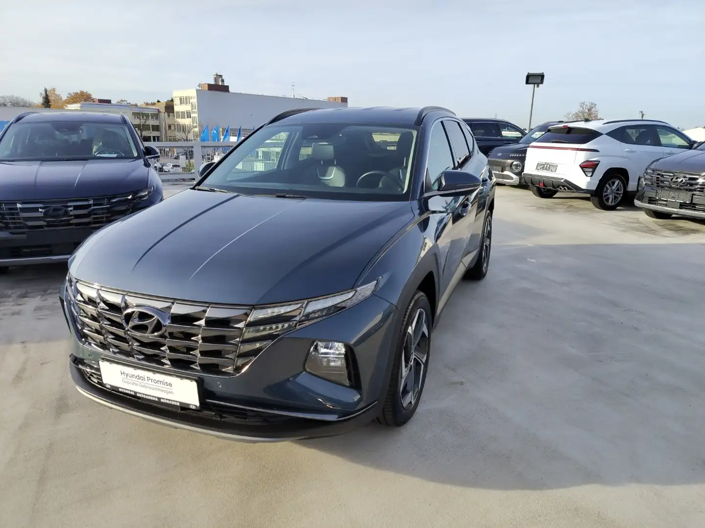 Hyundai TUCSON 1.6 T-GDI Prime Vollleder, Allrad Blauw - 2