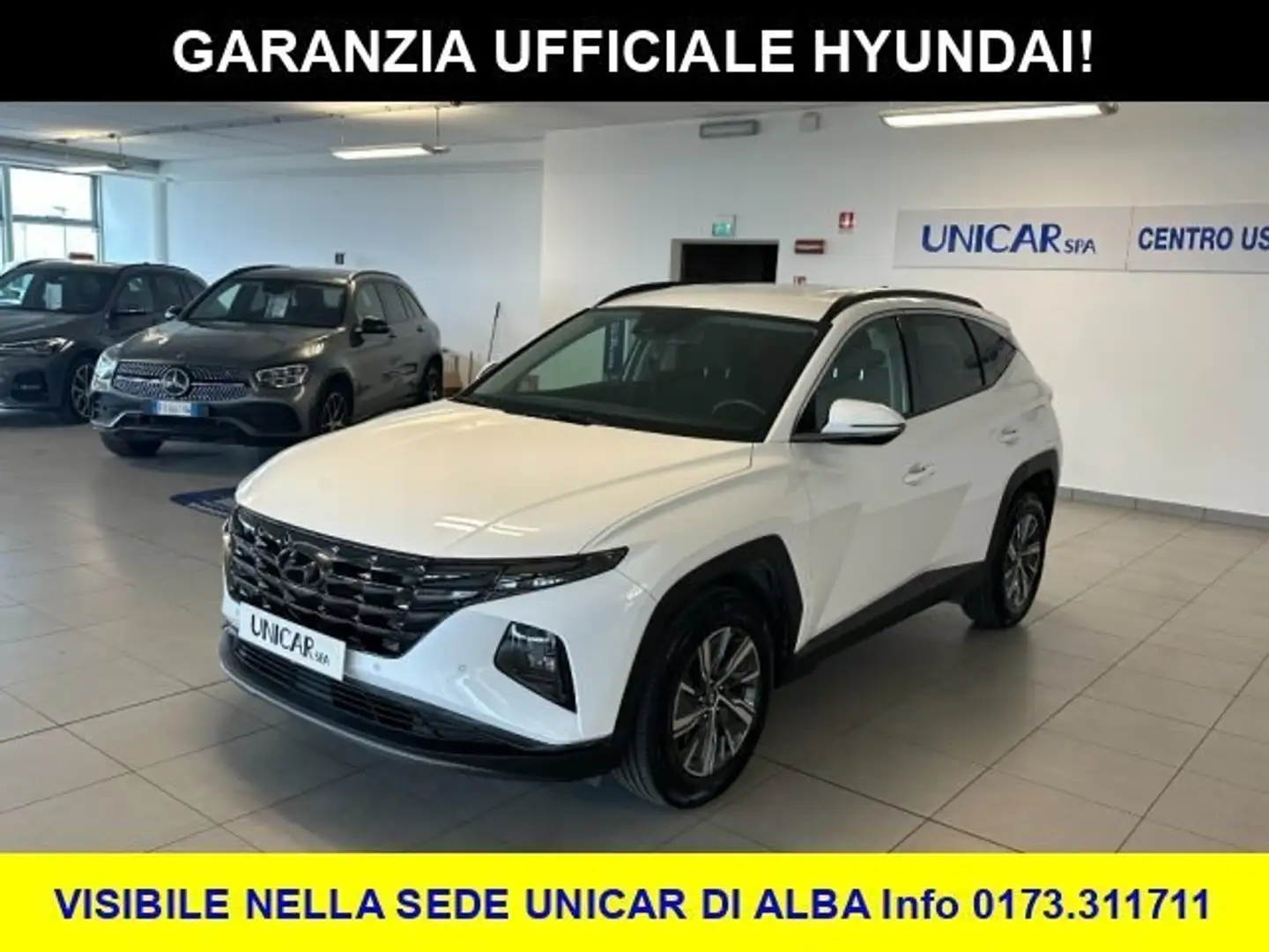 Hyundai TUCSON 1.600 BENZINA FULL HYBRID 230 CV XLINE 4WD C.AUTO! Bianco - 1