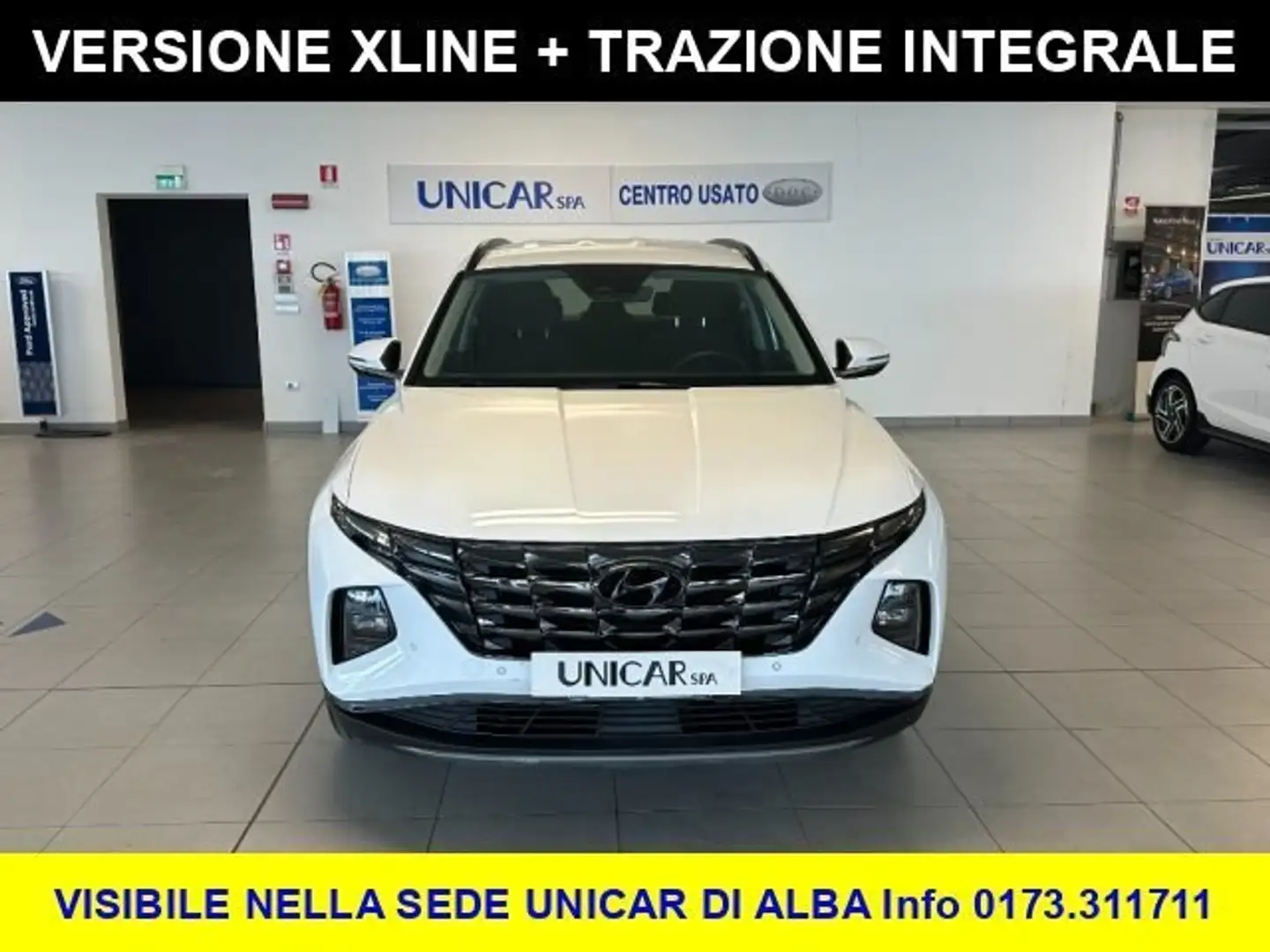 Hyundai TUCSON 1.600 BENZINA FULL HYBRID 230 CV XLINE 4WD C.AUTO! Bianco - 2