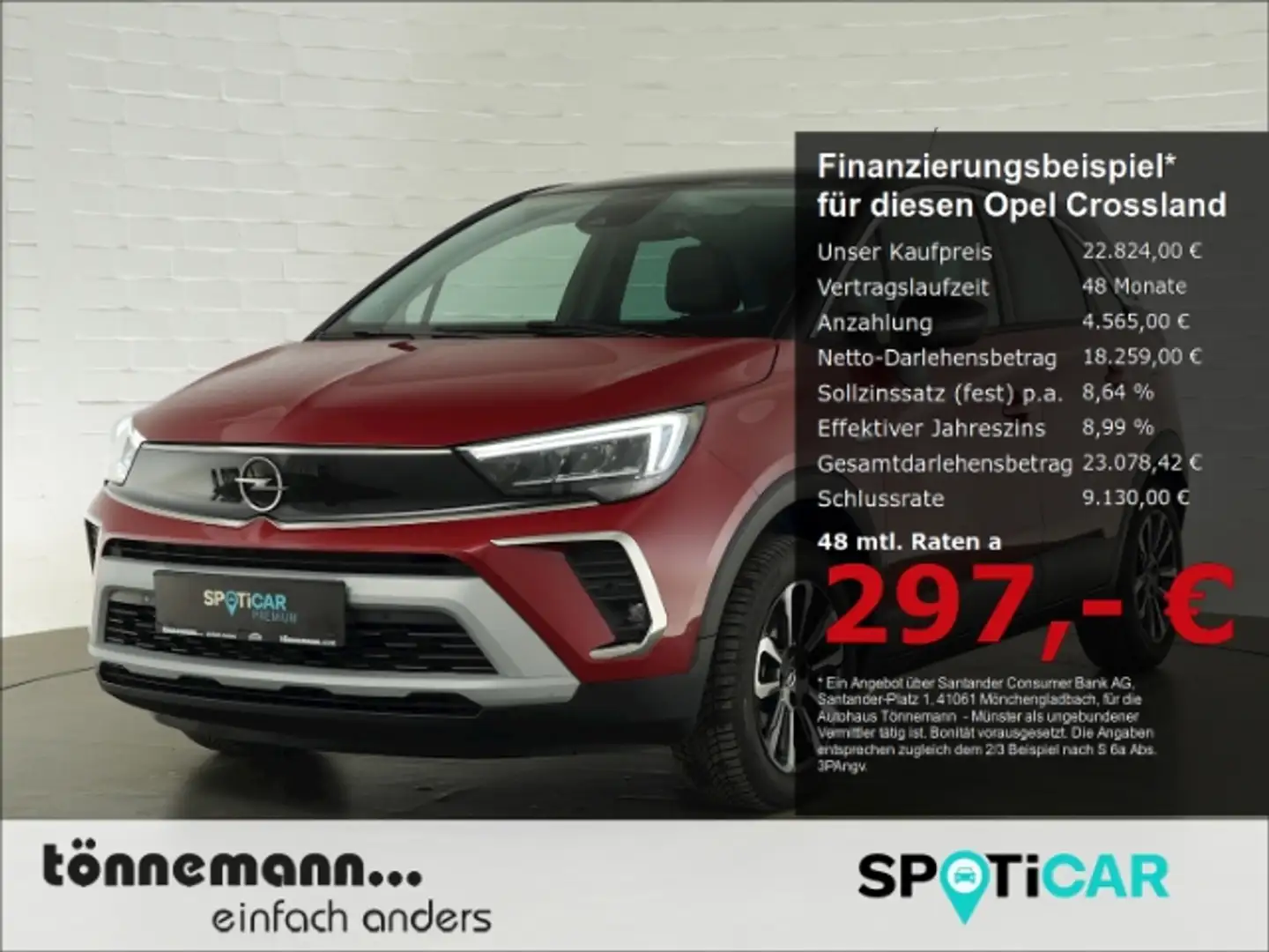 Opel Crossland ELEGANCE PAKET AT+LED+NAVI+RÜCKFAHRKAMERA+SITZ-/LE Rot - 1
