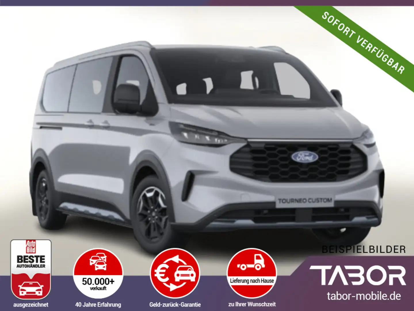 Ford Tourneo Custom 2.0 TDCi 170 Aut Active 320L2 AHK Grau - 1