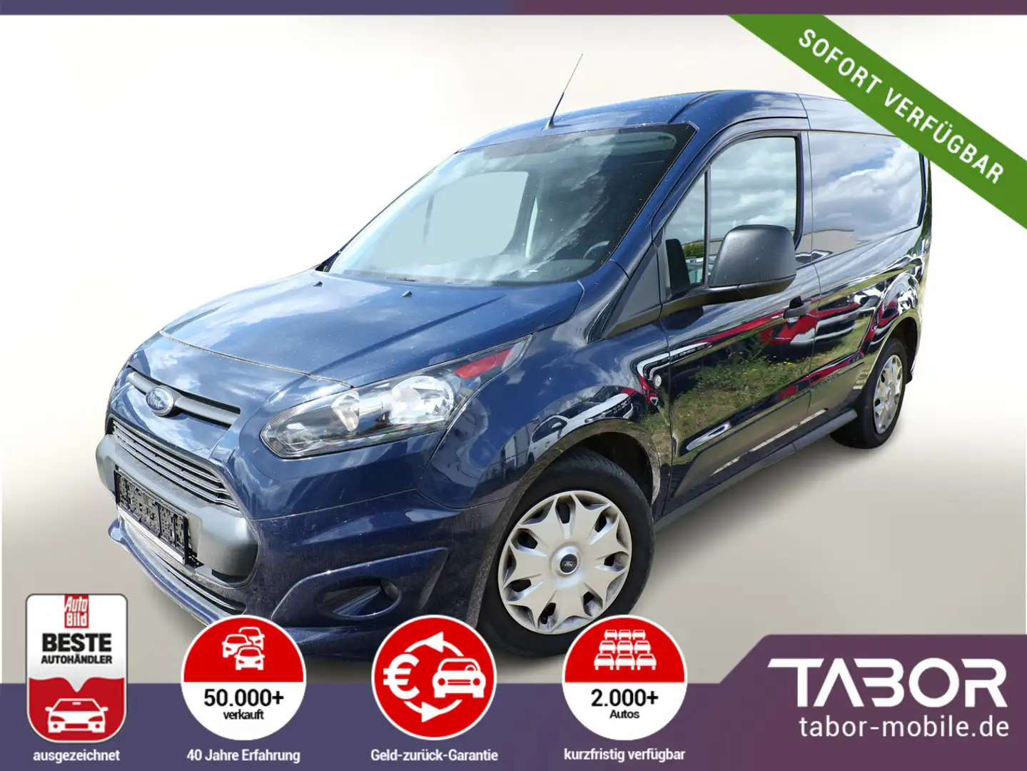 Ford Transit Connect 1.0 EB 100 Trend L1 AHK PDC Bleu - 1