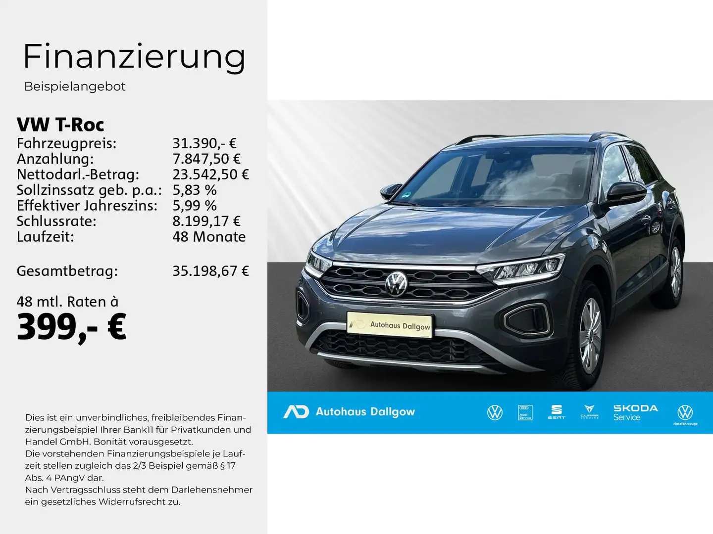 Volkswagen T-Roc GOAL 1.5 l TSI 150 PS*DSG LED+PDC+Navi+RFK Grau - 2